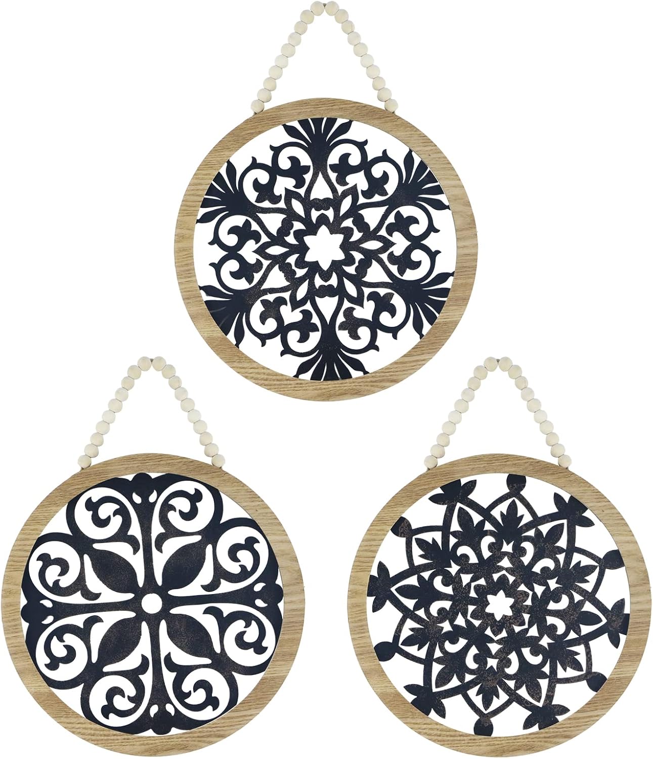 Baihui 3 Pack Rustic Wall Decor Large Size Diameter 12