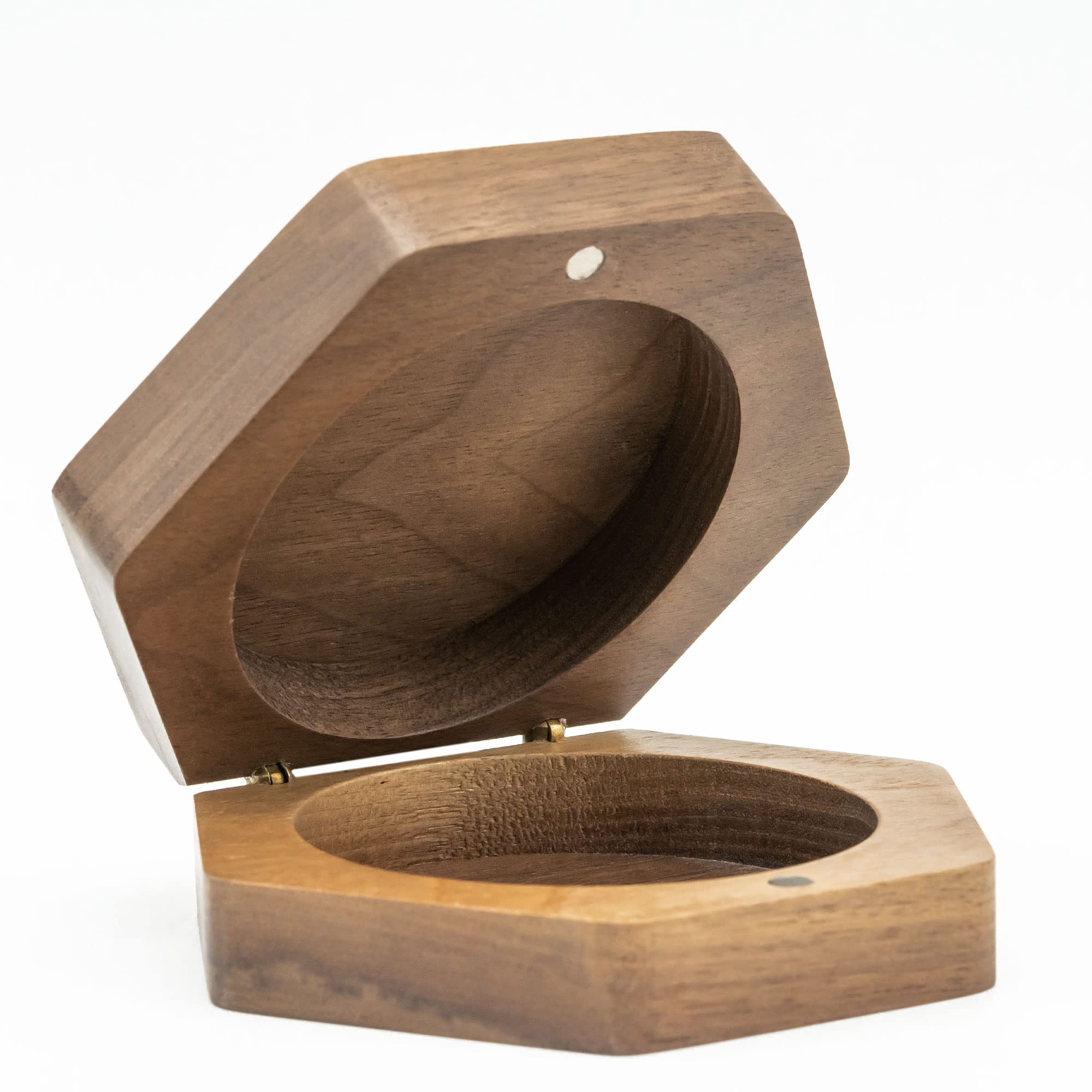 UDIXI DND-Würfelset aus Holz mit magnetischem Deckel zur Aufbewahrung, Walnuss-Würfelbox für polygonale D&D-Würfel (sechseckig, Drachenmuster)