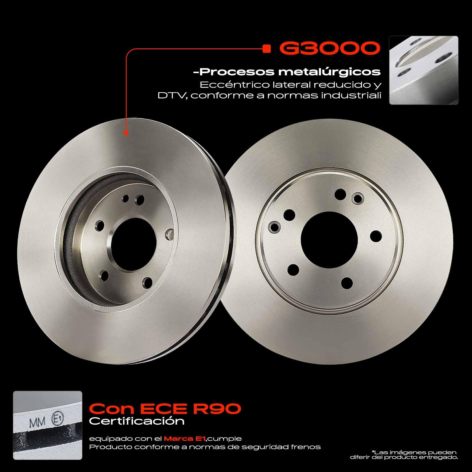 Frankberg 2 discos de freno delanteros compatibles con Crossfire 3.2L 2003-2008 Clase C W203 C230-C320 1.8L-3.2L 2000-2007 CLK C208 320 3.2L 1997-2002 Replace # 21042 11212