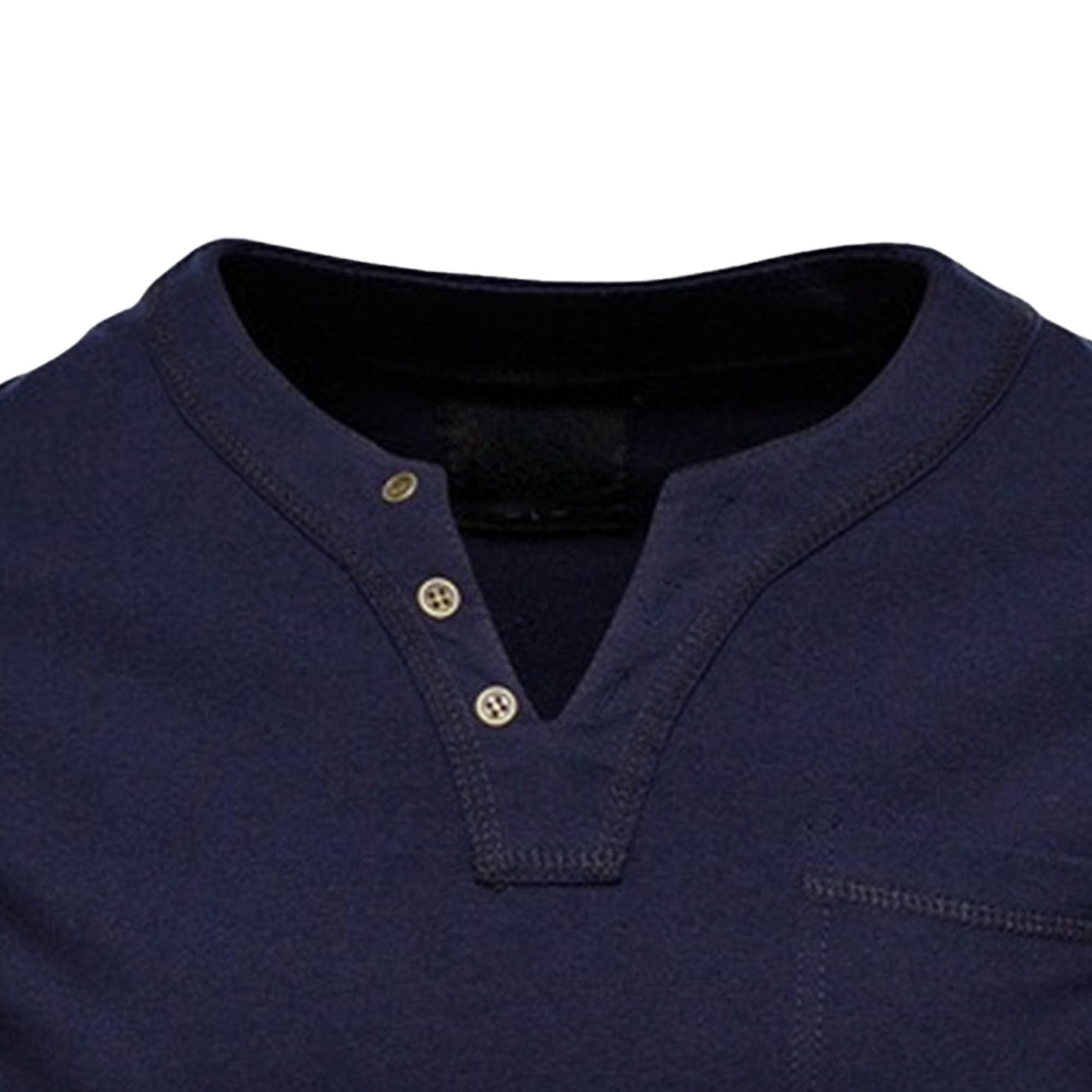 Men Fashion Trendy Slim Sports T-Shirt Cotton Casual Pocket Pullover Tops Summer Quarter Button Short Sleeve Shirts (Dark Blue,XX-Large)