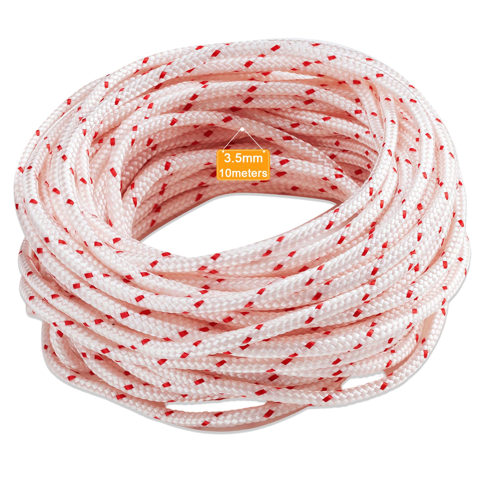 Flankor 3.5mm x 10 Metres Pull Cord for Lawn Mower, Recoil Starter Rope Replacement Pull Cord Husqvarna STIHL Craftsman Chainsaw Rope Replacement,Lawn Mower Trimmer