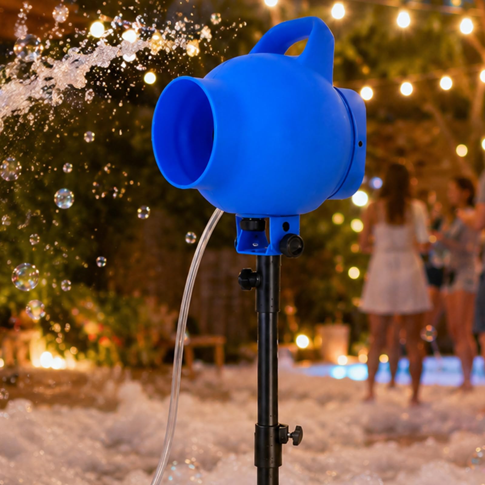 Máquina De Espuma para Fiestas 150 W, Cañón con Distancia De 3–5 M, Trípode Ajustable, Bomba De 1000 L/H Y Caja De Control para Jardín, Piscina Y Eventos Escolares Blue