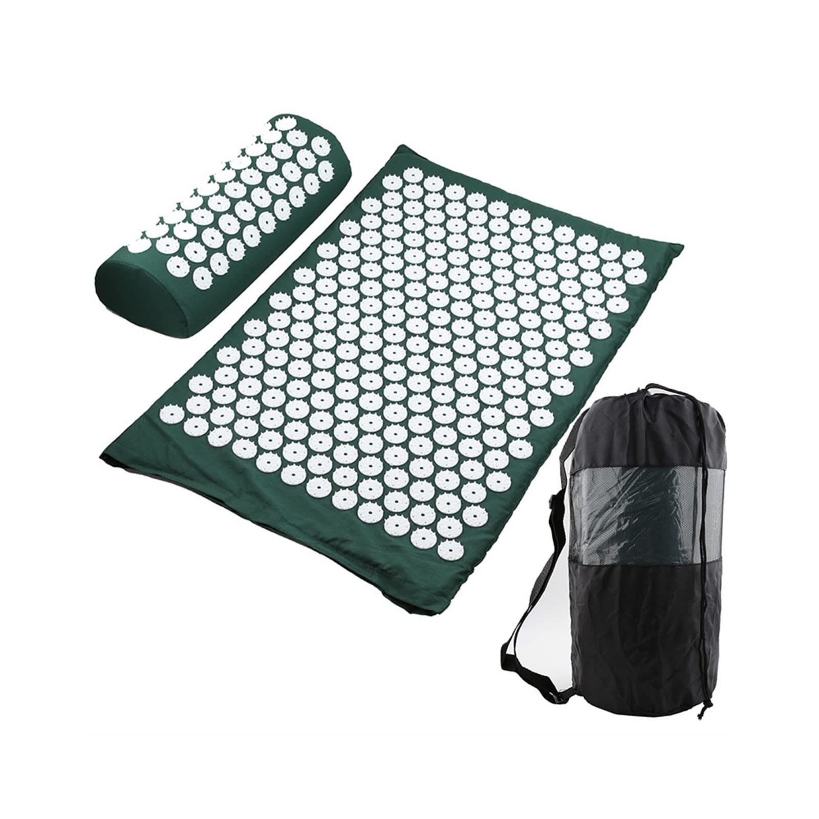 DieffematicYJD Tapis De Sport Tapis de Massage à Tapis d'acupressure et Oreiller Soulager Relax Relax Muscles Tapis de Yoga antidérapants Tapis d'acupuncture Coussins Applicateur (Color : Green)