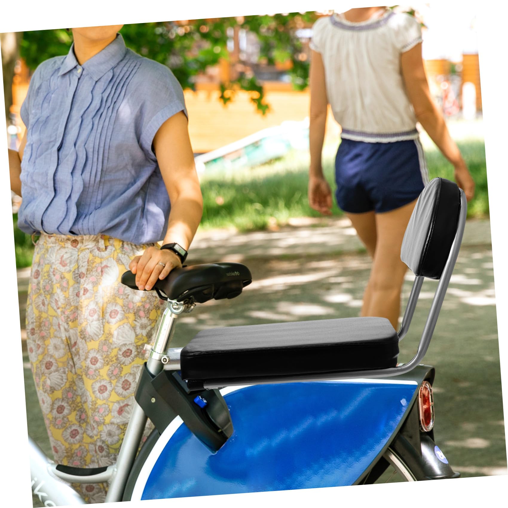 Anneome Sedile Posteriore Cuscino Schienale, per Bicicletta | Imbottitura in Spugna, Struttura in Acciaio, Superficie Antiscivolo, per Bici ed E-bike, Nero