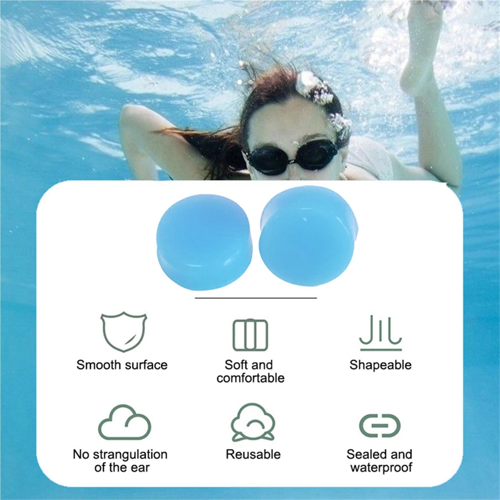 Bouchon Oreille 30/60Pcs Silicone Ear Plugs Reusable Earplugs For Sleeping Swimming Traveling Noise Reduction Flexible Plug