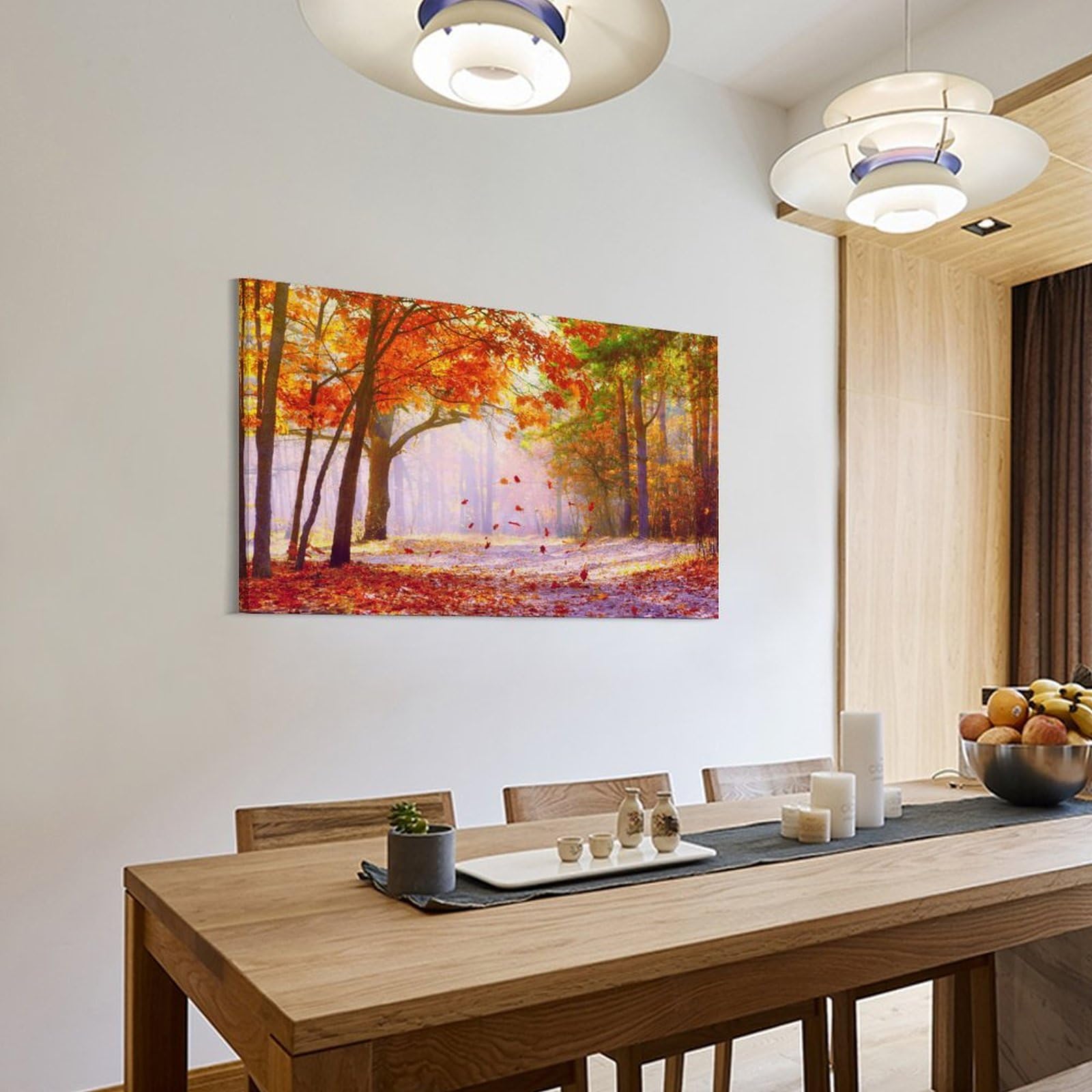 Amazon.co.jp: 秋の絵画 玄関風水 森 静物の風景 紅葉 秋 静物の風景