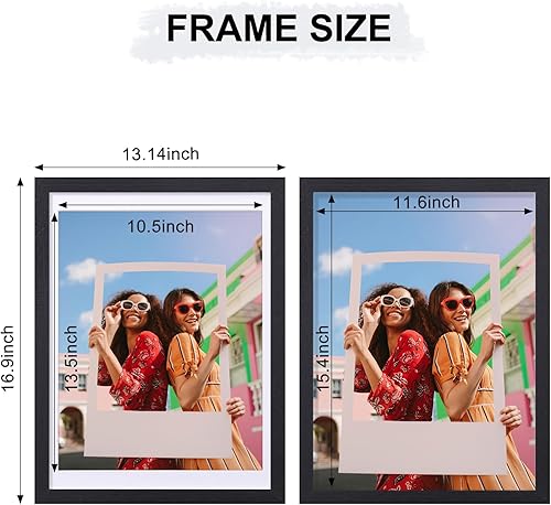 Miniatura 3 de Portarretratos de 12 x 16 pulgadas, madera diseñada con plexiglás inastillable, para exhibir fotos de 11 x 14 pulgadas con paspartú o de 12 x 16