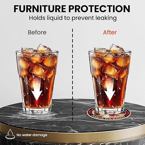 Miniatura 5 de ANATTASOUL Juego de 9 posavasos de madera con patrón retro de ama de casa, a granel, redondos, regalo de inauguración de la casa para el nuevo