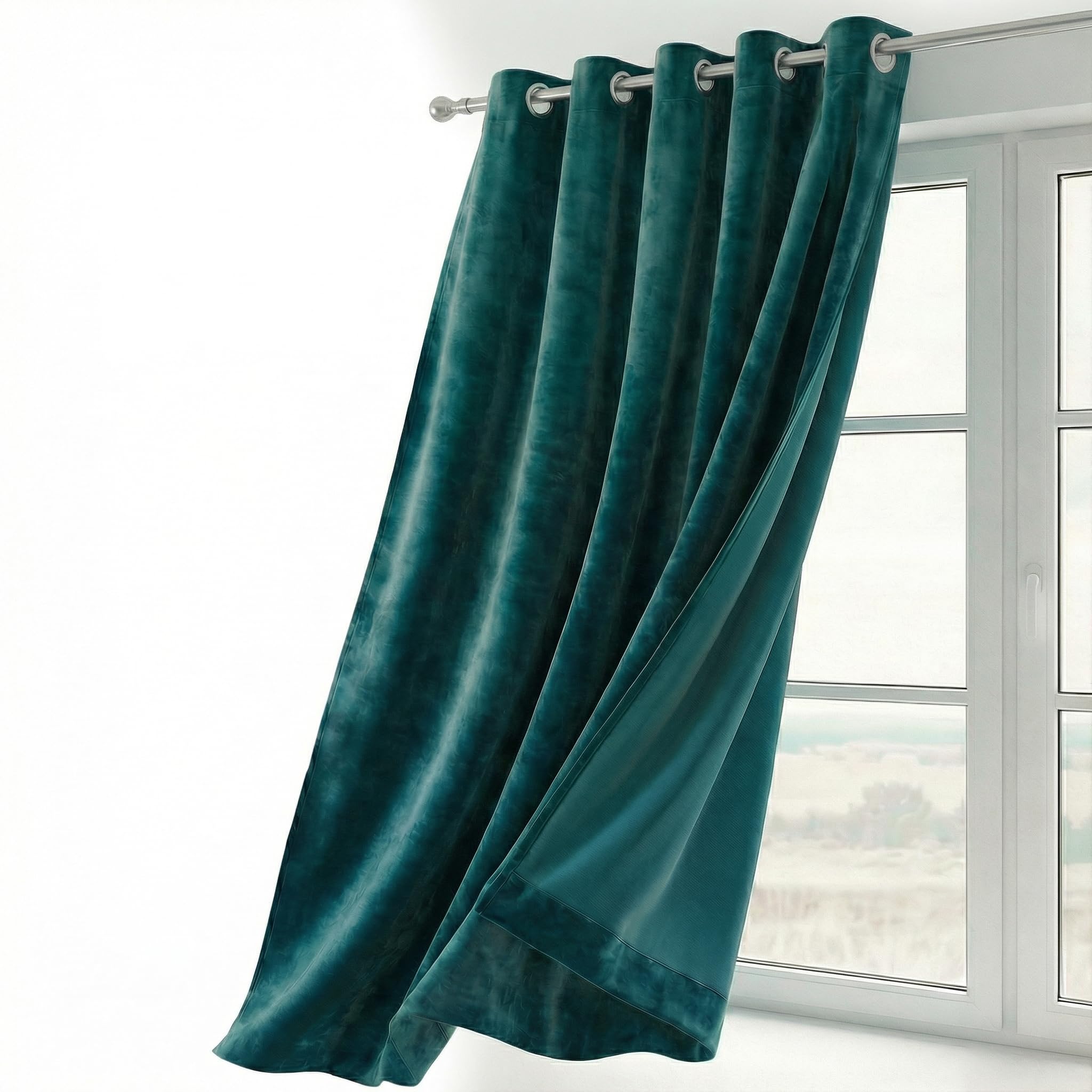BEAUTEX Tenda Oscurante In Velluto Con Occhielli – 300x245 Cm, Nero, Morbida E Opaca, Protezione Dalla Luce, Per Soggiorno E Camera Da Letto