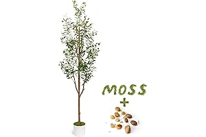 Artificial Olive Tree 6Ft - Indoor Silky Tall Decorative Plants Fake Tree...