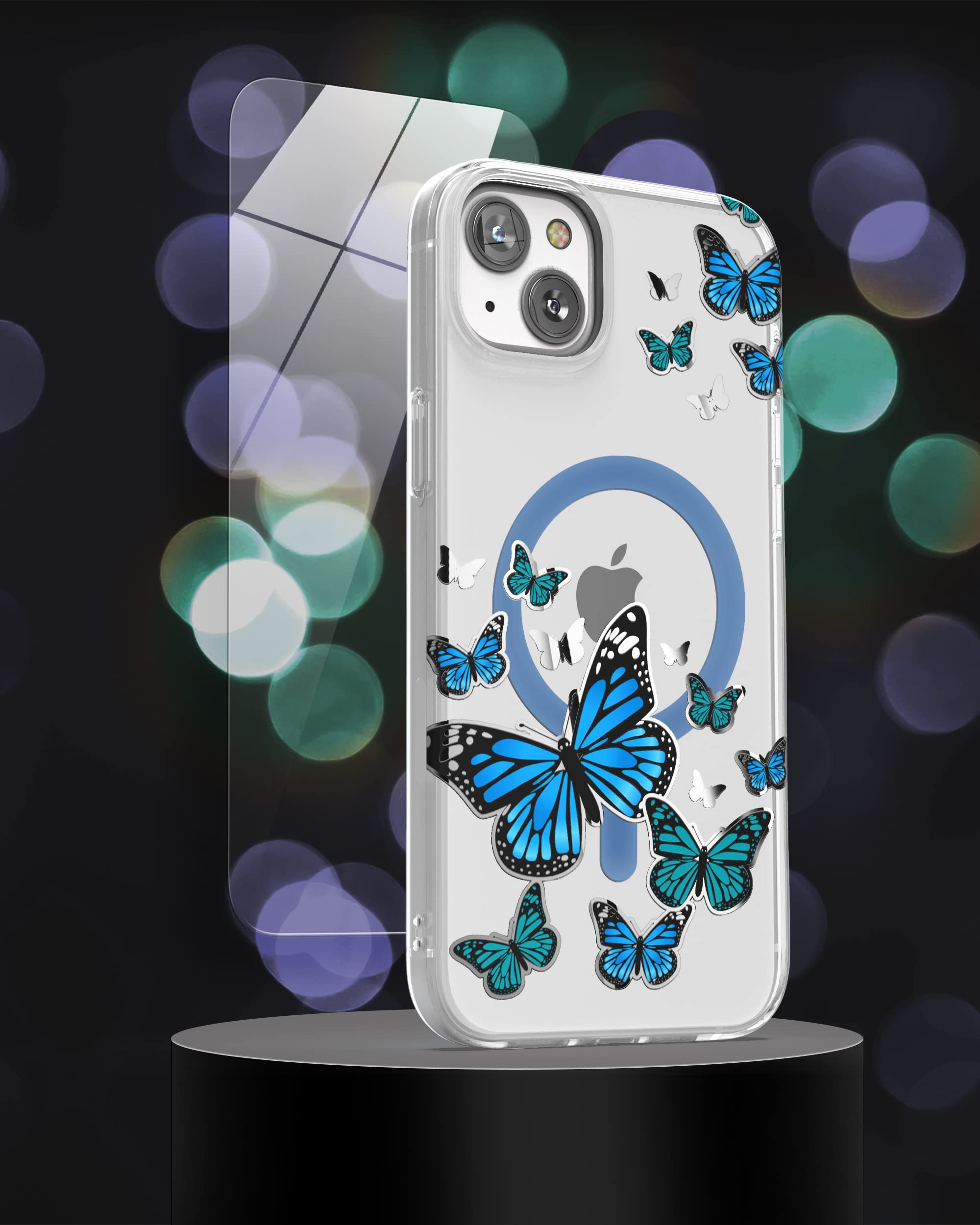 Custodia IPhone 14 PLUS ENCASED Trasparente Con MagSafe Design Lace Leaf Con 421591