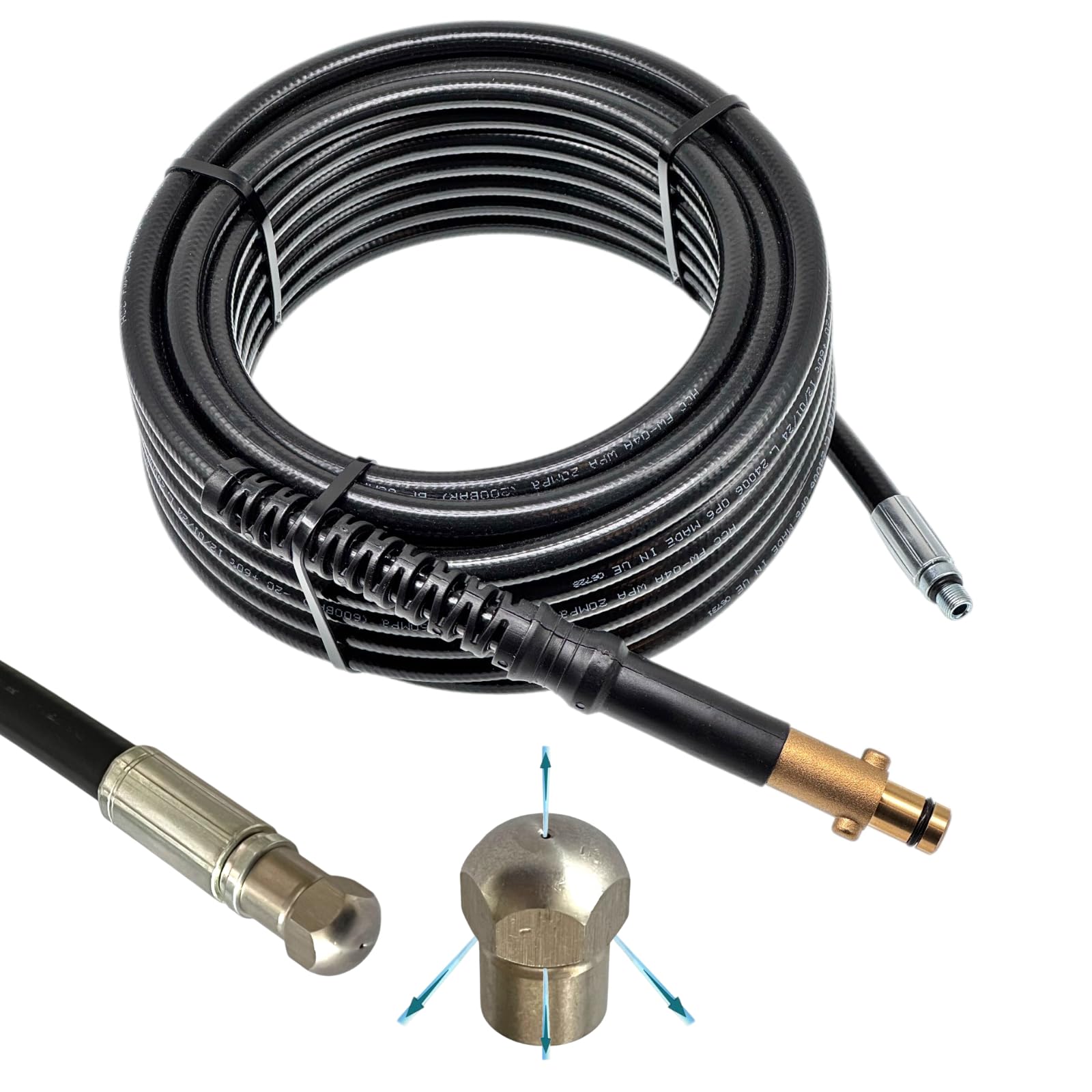 M&M Smartek Buisreinigingsslang voor/compatibel met Nilfisk Alto Gerni voor afvoer, wc, sifonkanaal, 1/8 inch aansluiting, hogedrukslang reiniging M&M Smartek Buisreinigingsslang voor/compatibel met Nilfisk Alto Gerni voor afvoer, wc, sifonkanaal, 1/8 inch aansluiting, hogedrukslang reiniging
