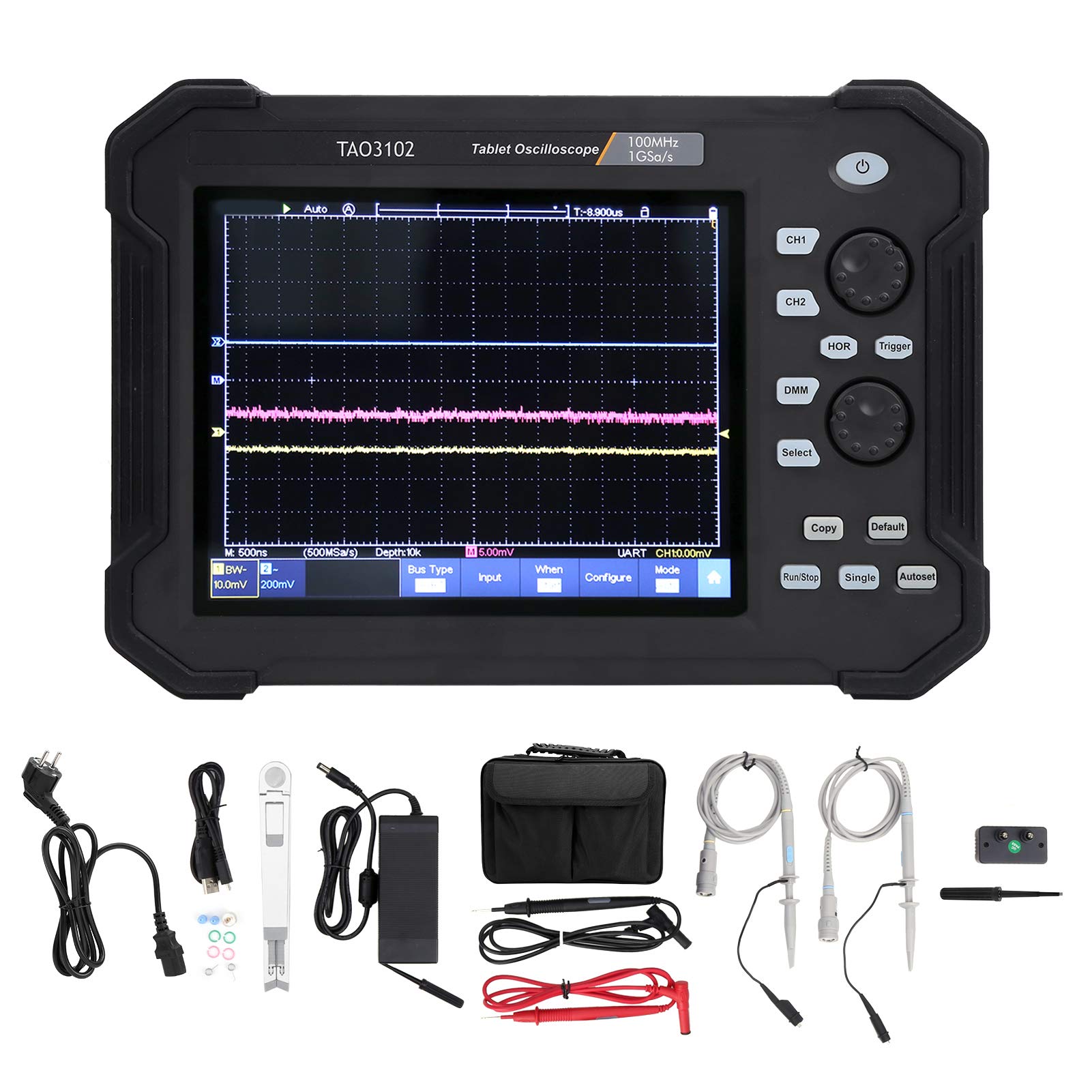 Oscilloscopio digitale per tablet da 8 pollici, larghezza di banda 100 MHz, frequenza di campionamento 1 GS/s, strumento diagnostico elettronico portatile touch screen per