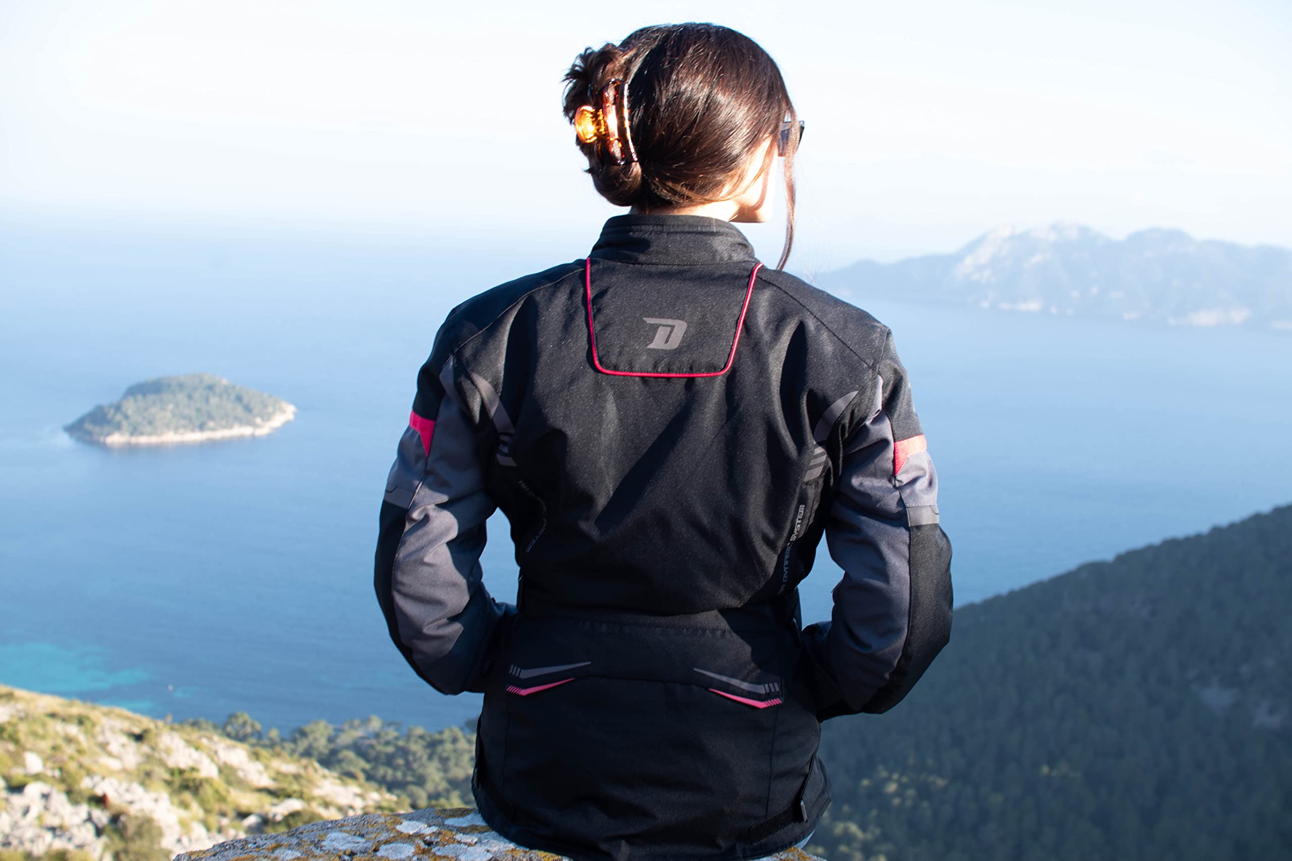 TRAVEL LADY | Motorradjacke Damen mit Protektoren [ Schulter & Ellbogen ] Motorrad Trail Jacke + Herausnehmbares Winterfutter - Homologiert