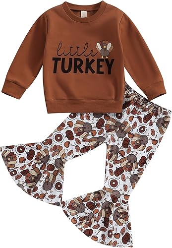 Miniatura 9 de LAGKIYOJ Conjunto de sudadera de Halloween para niña pequeña, sudadera de cuello redondo y pantalón acampanado de terciopelo, ropa de otoño para niña