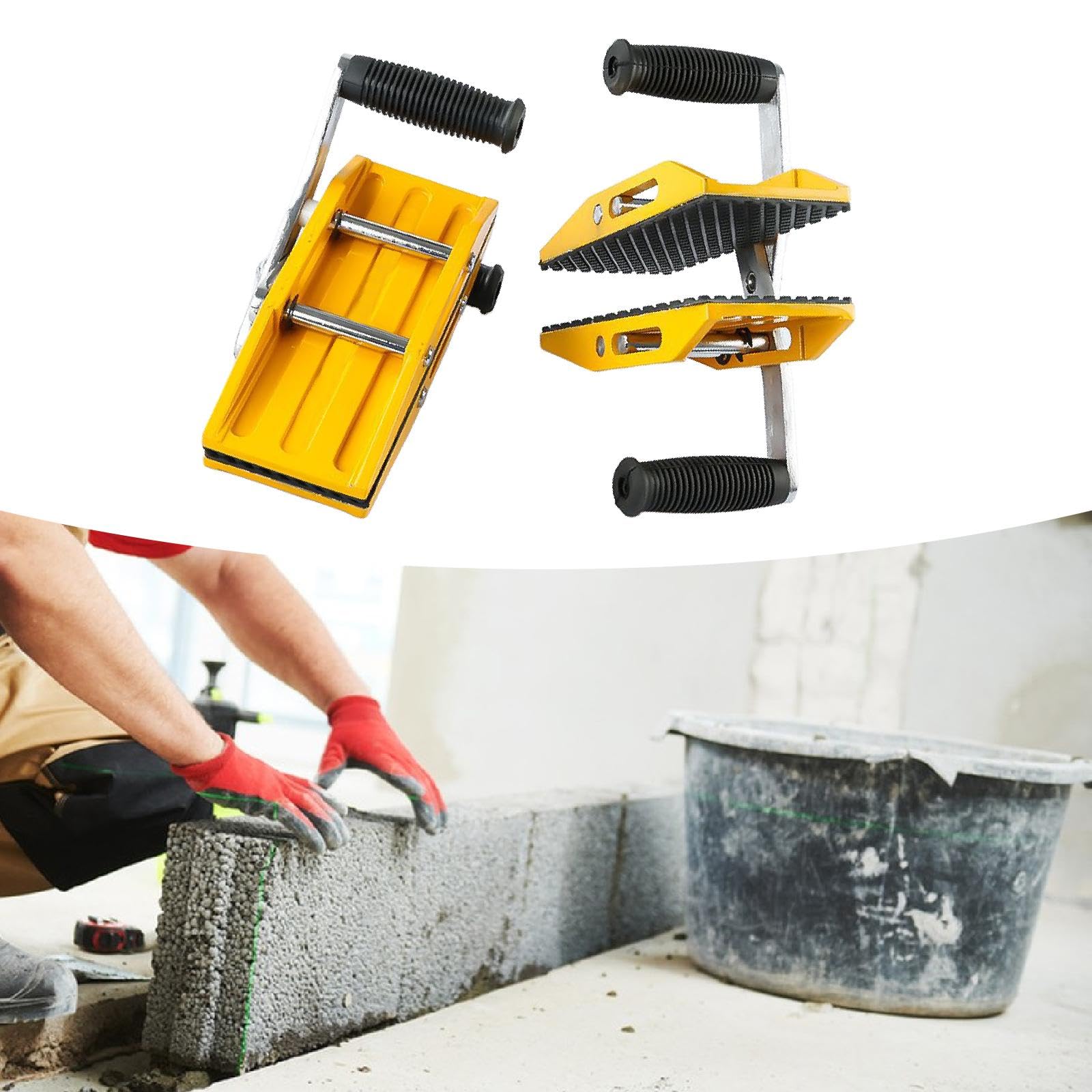 MYCENSE 2x Granite Carrying Clamps Granite Panel Carriers Lifting Tools Handling Non Slip Handle Lifting Clamps for Moving Marble
