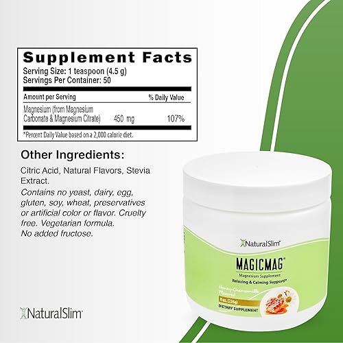 Miniatura 10 de NaturalSlim Magicmag - Polvo de citrato de magnesio puro para el estrés, estreñimiento, músculo, salud cardíaca y apoyo para dormir  Suplemento de