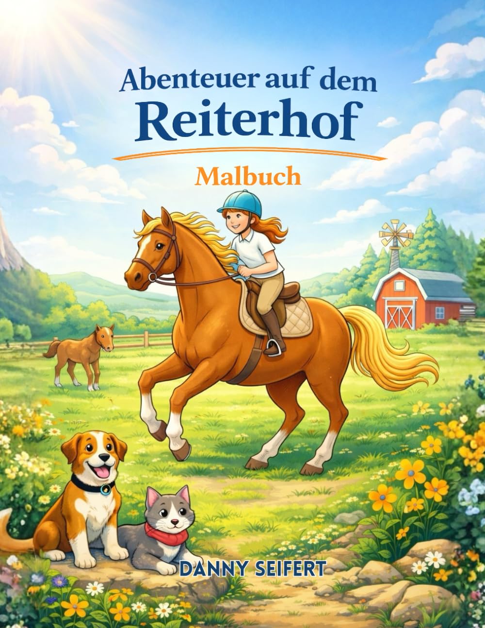 Abenteuer auf dem Reiterhof: Malbuch