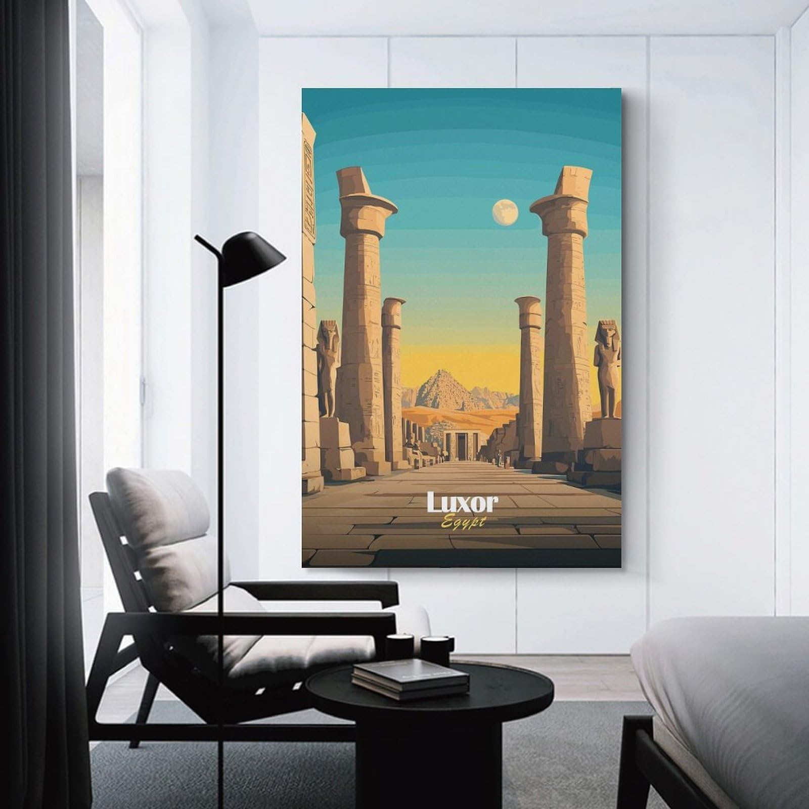 Junmoney Canvas Art Print Luxor Egypt Travel (2), 16x24inch(40x60cm), for Gallery Wall Decor And Room Displays, Wall Decor Suited to Curated Displays