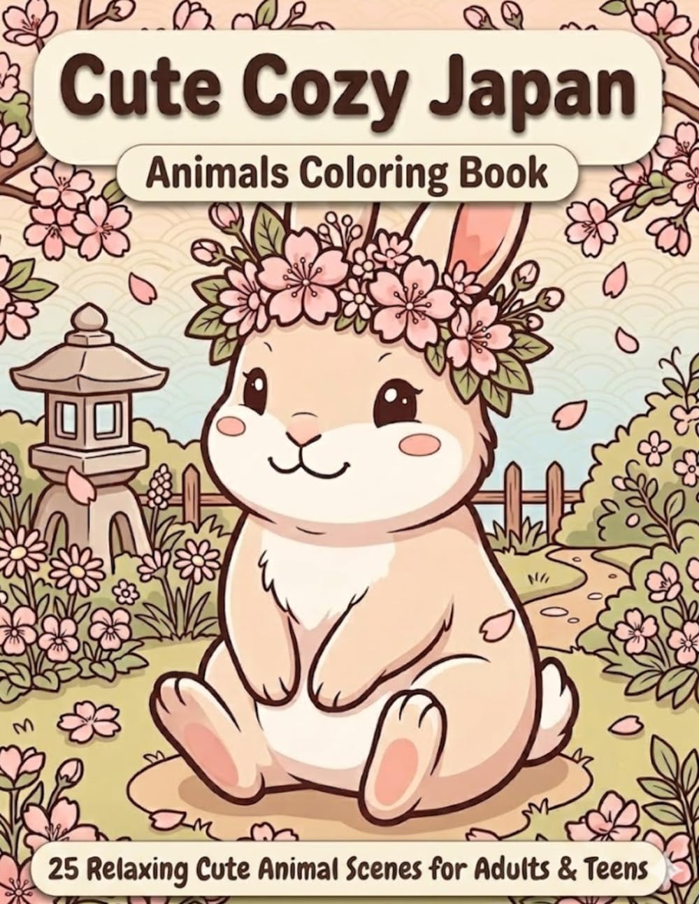 Cute Cozy Japan Animals Coloring Book: 25 Relaxing Cute Animal Scenes for Adults & Teens (Cute Cozy Japan Series)