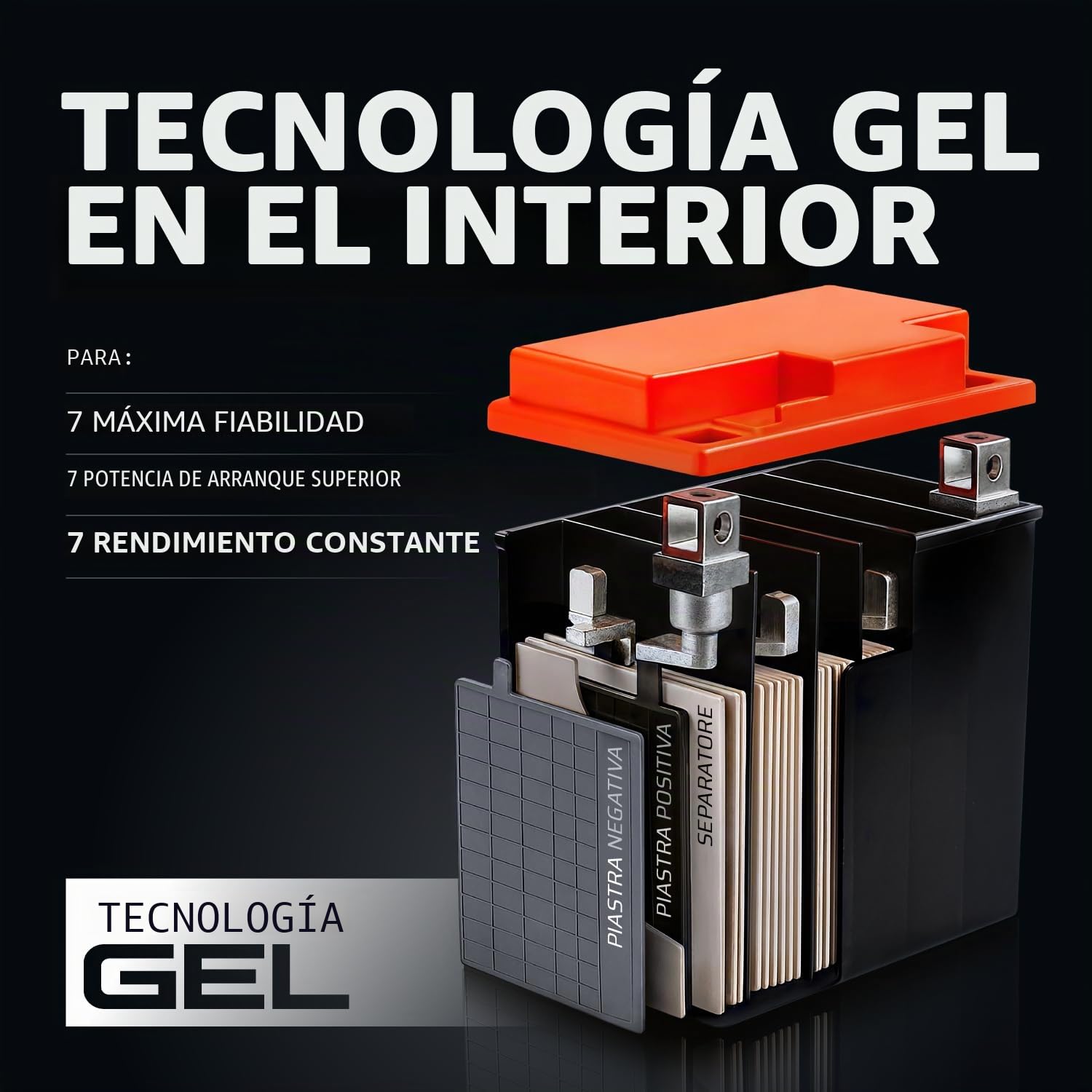 GP-PRO GB10L-B - Batería de arranque para scooter y motos, 12V, 11Ah, parecido a YB10L-B / YB10L-B2, sin necesidad de mantenimiento