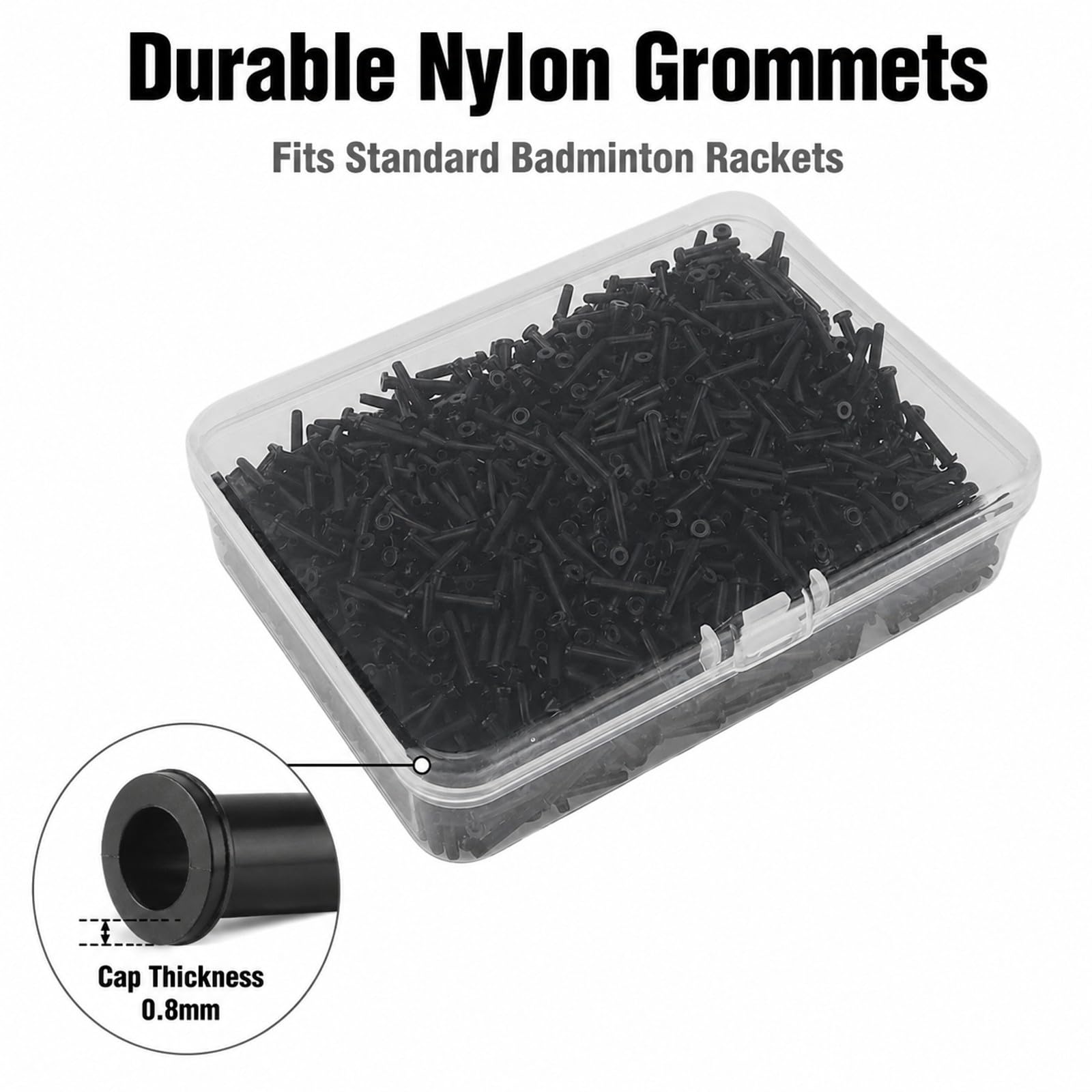 Œillets de Badminton Nylon 2,1x13mm pour Raquette, Outils de Cordage