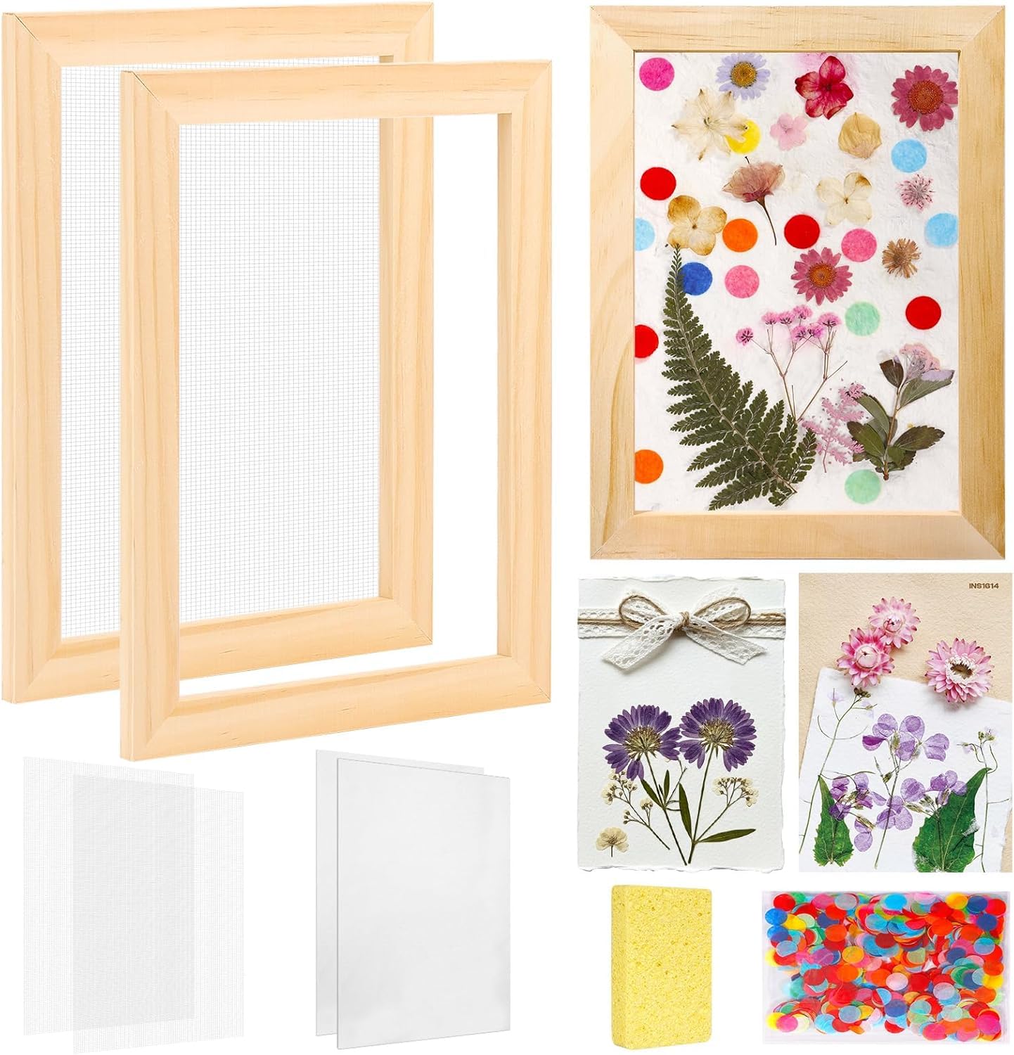 Chrbdonica 6Pcs Paper Making Frame Set, Screen Printing Frame, Craft Items Ideal for Creative Workshops, Handmade Studios, Art Classrooms, Printed Patterns and Handmade Decorations-image-36