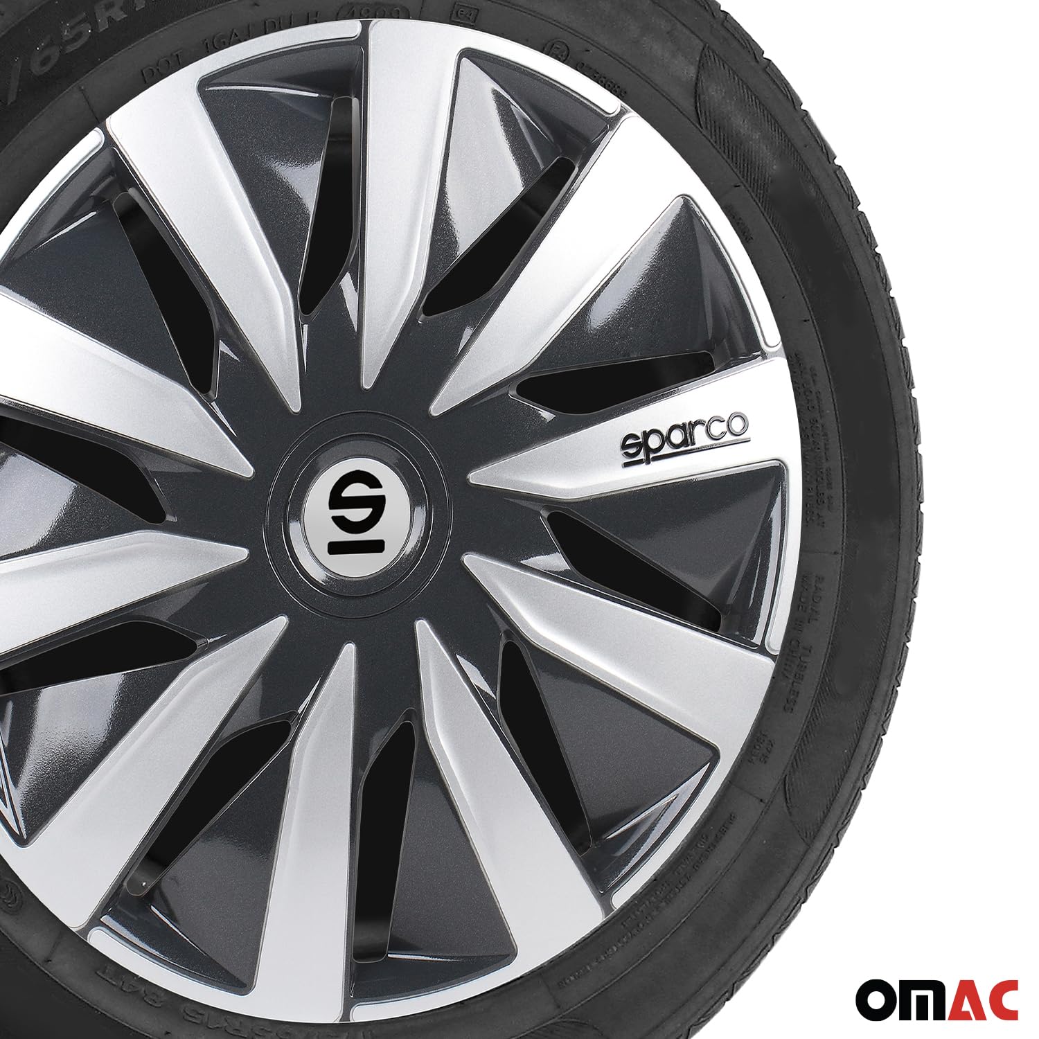 Satz Sparco Radzierblenden Lazio 16-Zoll Grau/Silber