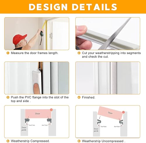 Miniatura 5 de Ablink - Burlete de sellado de puerta en forma de V, burlete para marco de puerta y ventanas, burlete de puerta exterior, tira de sello de puerta