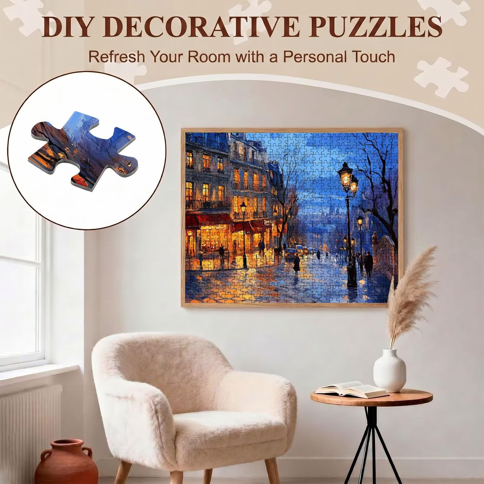 architettura Città Puzzle 1000 Pezzi per Adulti, Puzzle in Legno - Collezione Classica con Poster Incluso - Sfida di Concentrazione e Passatempo Antistress, Gioco per Famiglia, 75 x 50 cm f0-483
