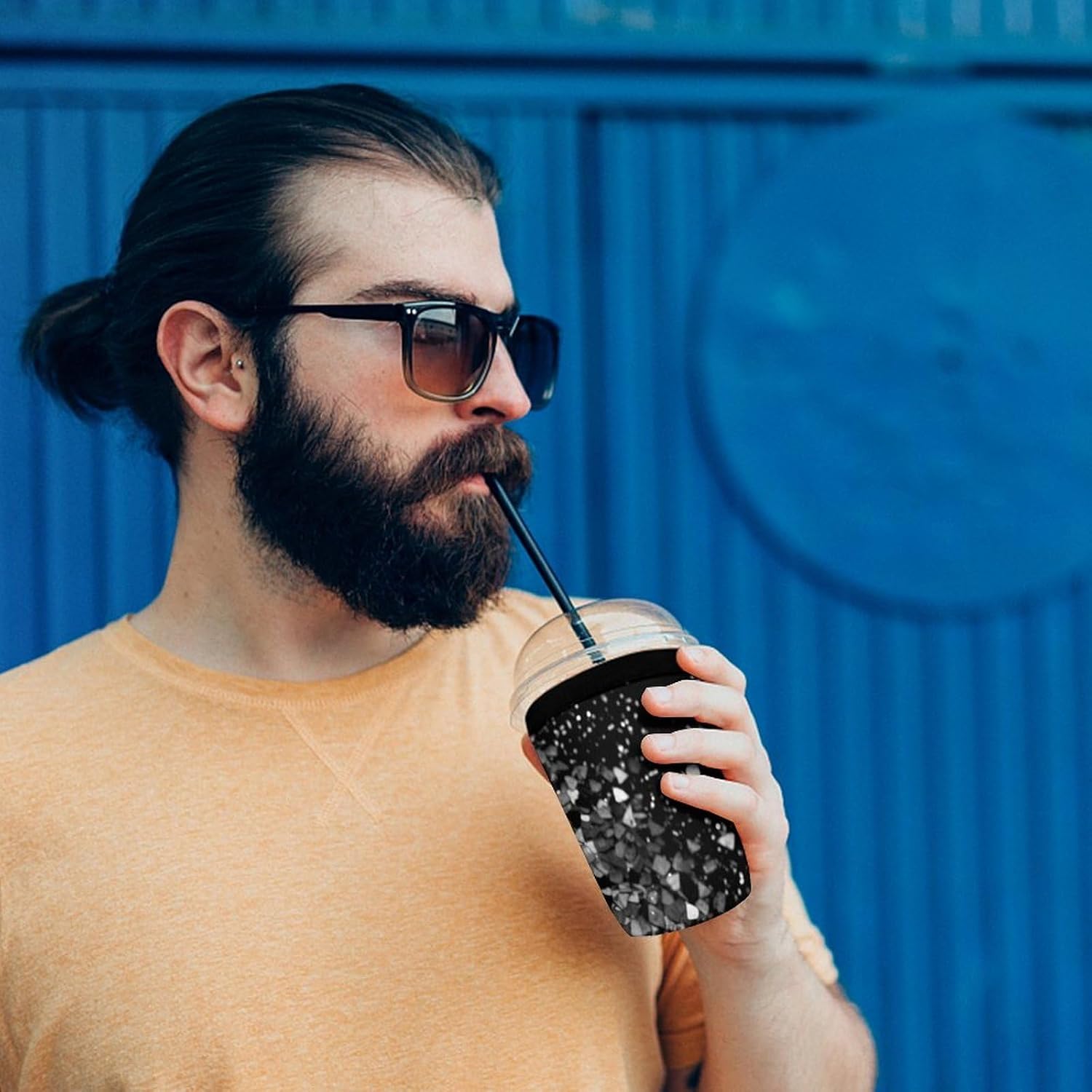 3 Pack Neoprene Cup Sleeves, Stretchy Reusable Drink Cup Cover Universal