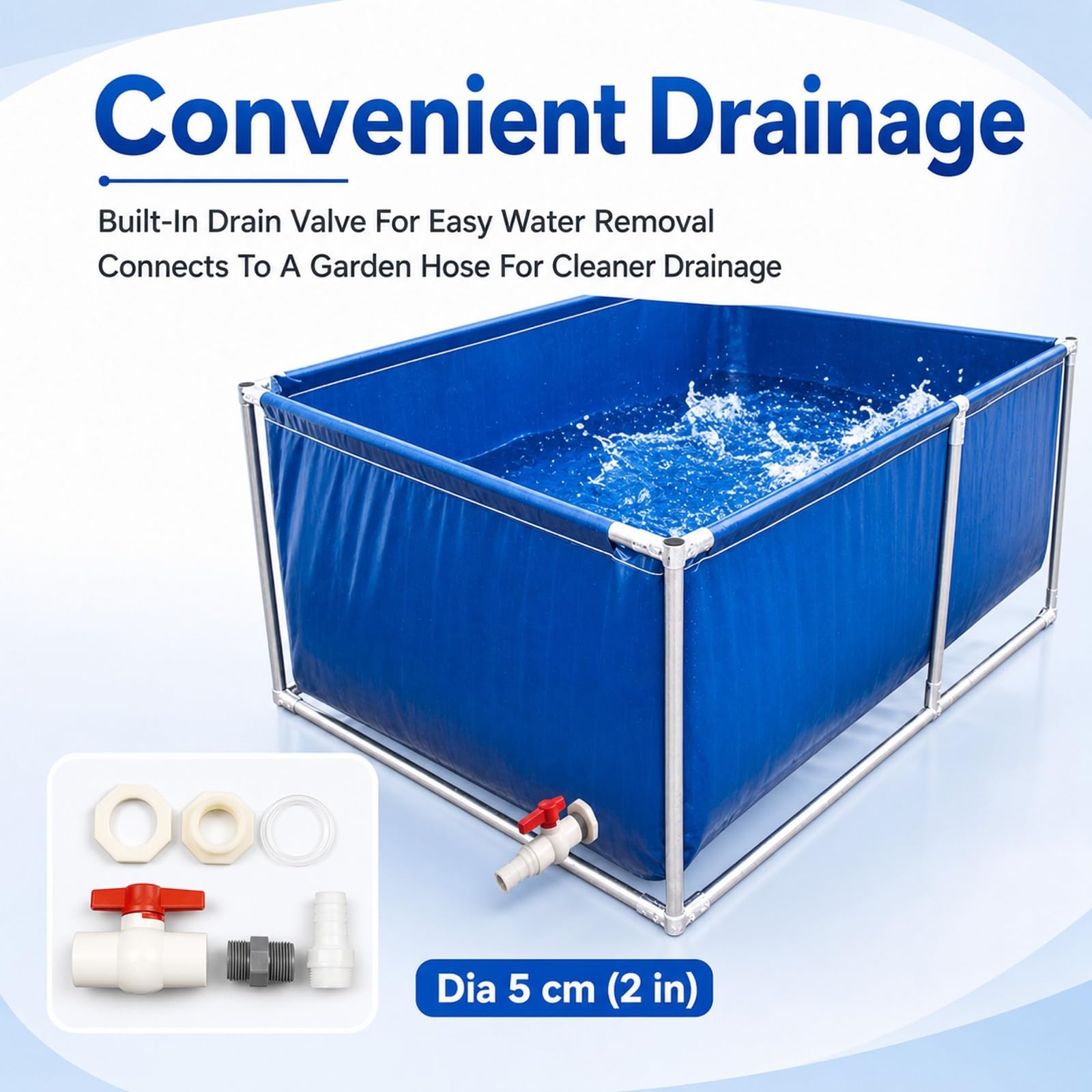 Piscina Desmontable con Marco Piscina sobre El Suelo para Patio Trasero para Adultos, Tanque De Agua Rectangular con Estructura De Acero Inoxidable/Acuario Exteriores(1.2x1x0.8m(253 gal/960 L))
