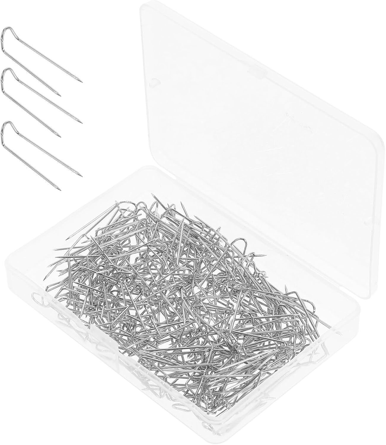 U-Shaped Quilting Fork Pins 6x23mm 200pcs Box Sewing Double Blocking Needles for Fabric Crafts Jewelry Making and Home Decoration