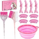 11pcs Hair Coloring Kit - Professional Salon Tools for DIY Mixing, Includes Clips, Bowl, Dye Brush, Earmuffs - Perfect for Bleaching and Dye