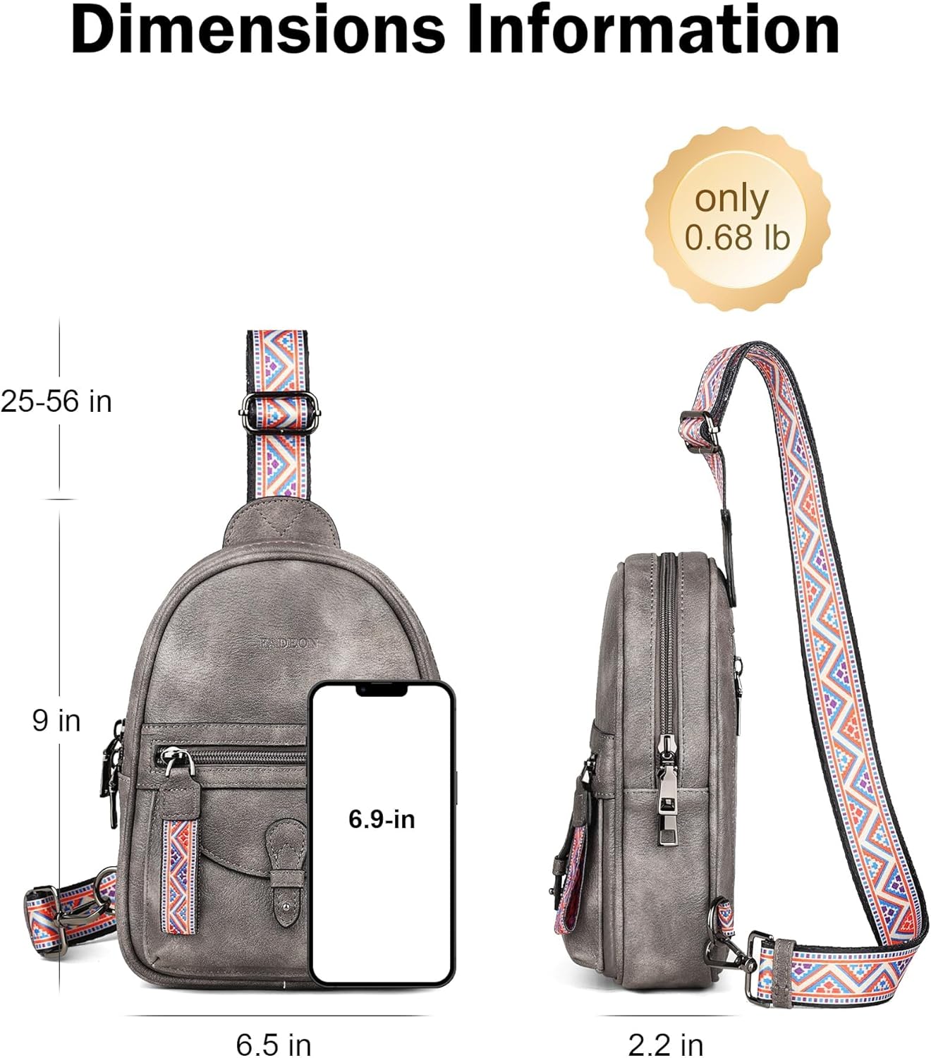 FADEON Small Sling Bag for Women - Mini Crossbody Bag - Designer Sling Purse Cute PU Leather Shoulder Bags - Image 5