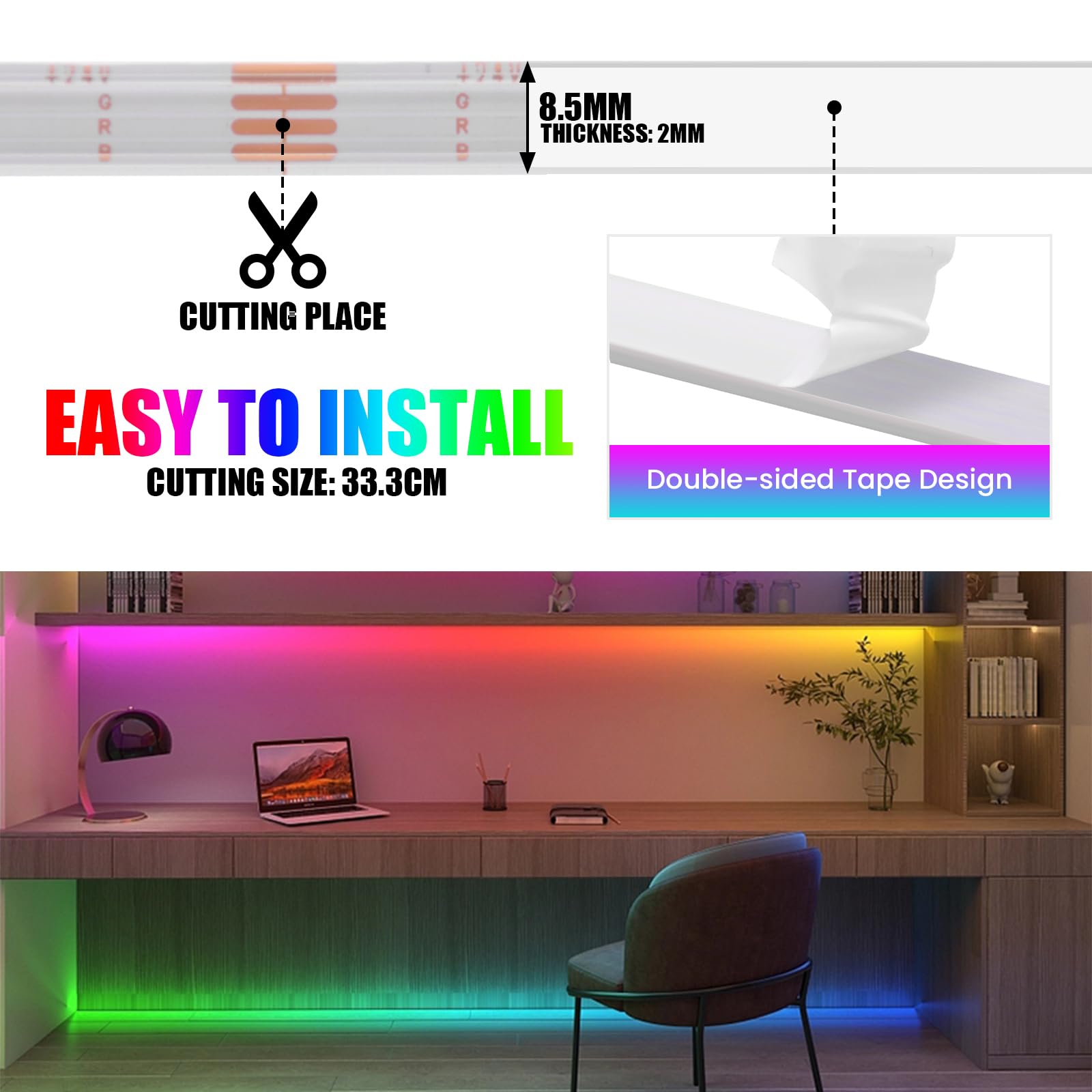Bluetooth Bunte Streifen 60M, 24V SMD3535 15LEDs/M Selbstklebendes Band IP67 Wasserdichtes Dimmbar Farbwechsel RGB Lichtband, Musik Sync Timer-Einstellung LED Lichterkette für Weihnachten Deko