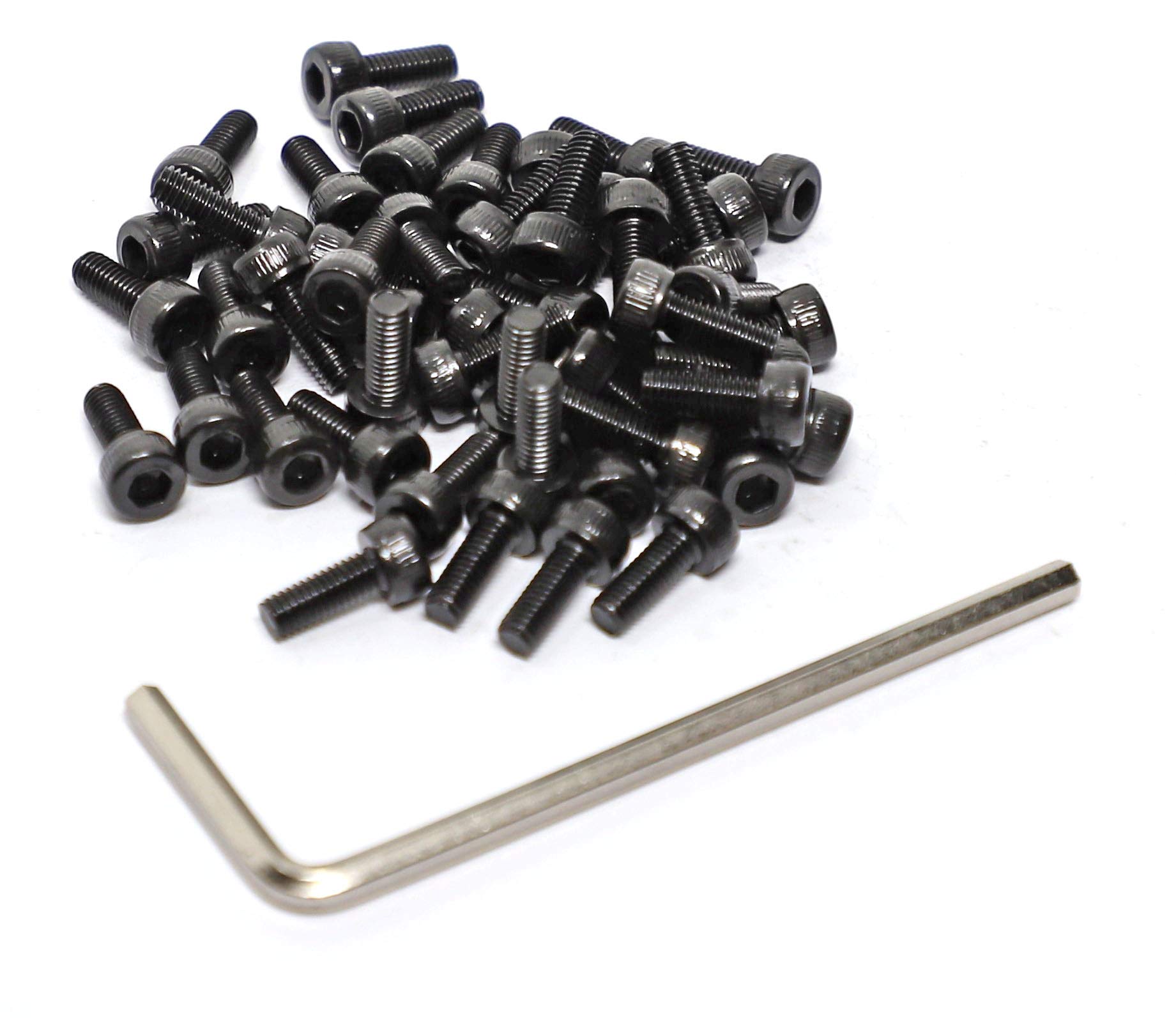 iexcell100 Pcs M3 x 8 mm Hex Socket Head Cap Screws Bolts Kit, 12.9 Grade Alloy Steel, Black Oxide Finish