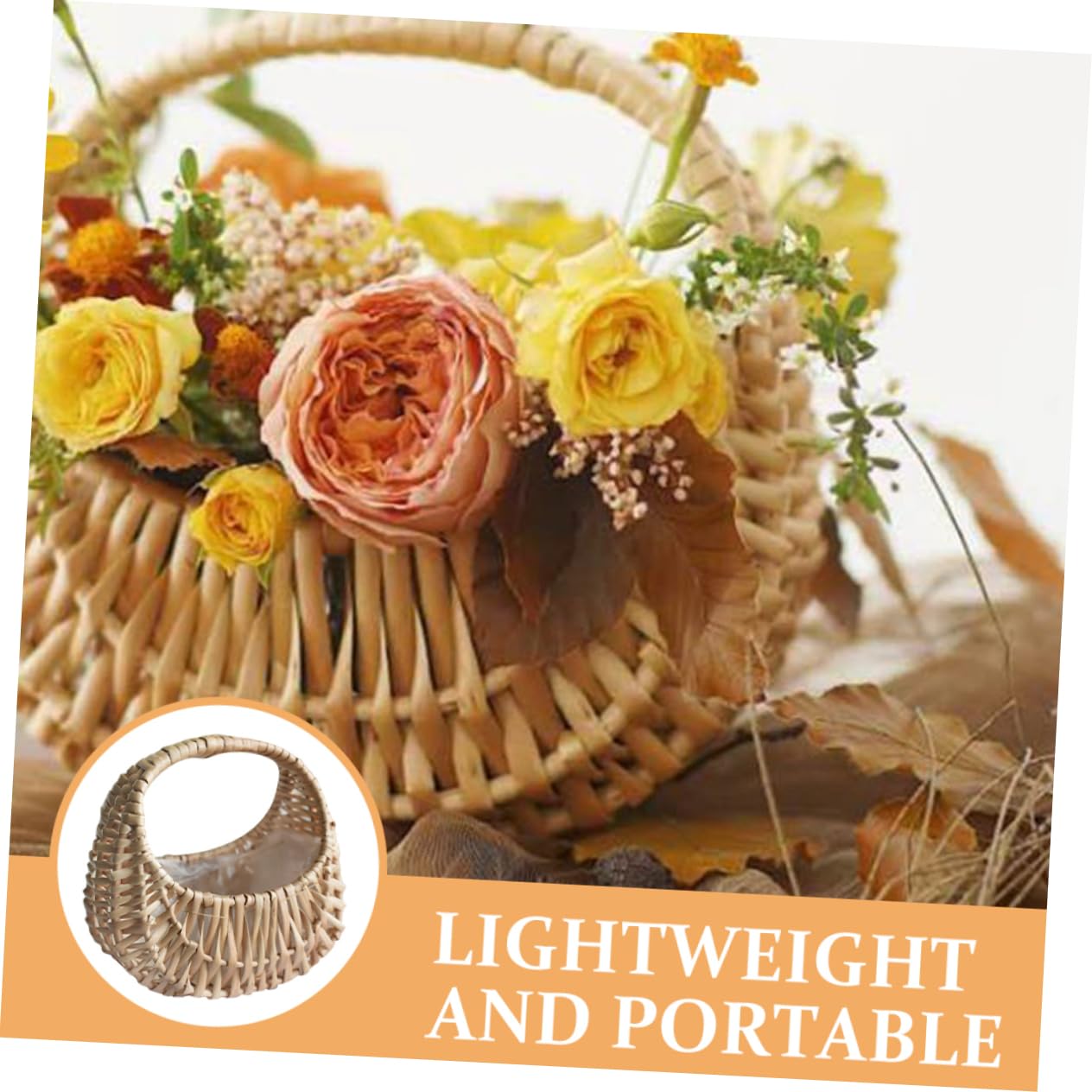 Abaodam 2 Set Cesto Di Fiori in Rattan Cestini Portaoggetti Cestino Cestini Di Vimini Grandi Cesti Di Vimini Impianti Nozze Portafiori Decorativo Salice 2 Pezzi*2