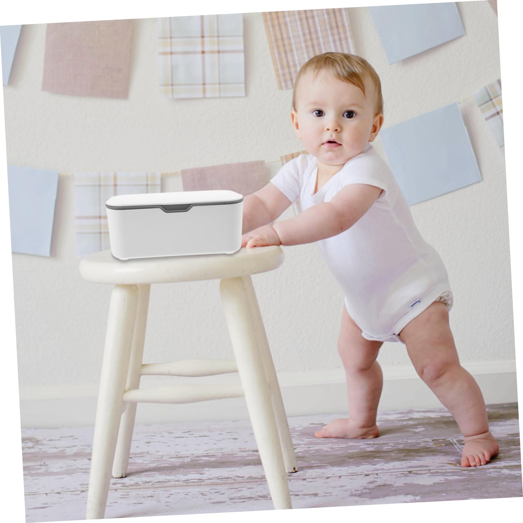 Boîte à Lingettes Humides Portable et Pratique pour Bébé, Lot de 2 Gris et Bleu, Couvercle Étanche, Matériau Résistant, pour Poussettes, Berceaux et Usage Quotidien la Maison