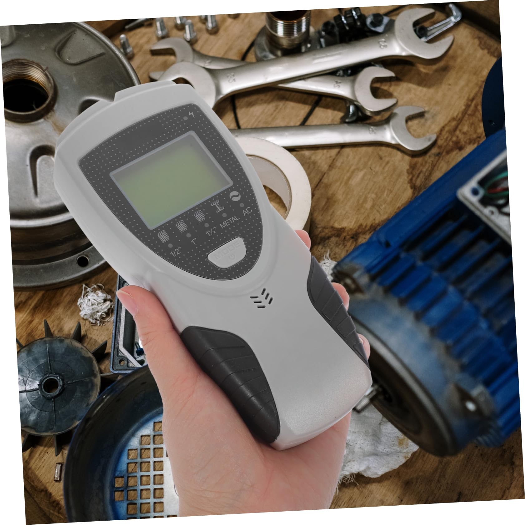 Holibanna 4-in-1-wanddetektor mit Lcd Display Kompakt Rutschfest zur Präzisen Ortung von Balken Metall und Leitungen Beim Bohren | Abs Gehäuse, Anti Rutsch Design, 1 Satz, Betrieb mit 9v-trockenbatterie