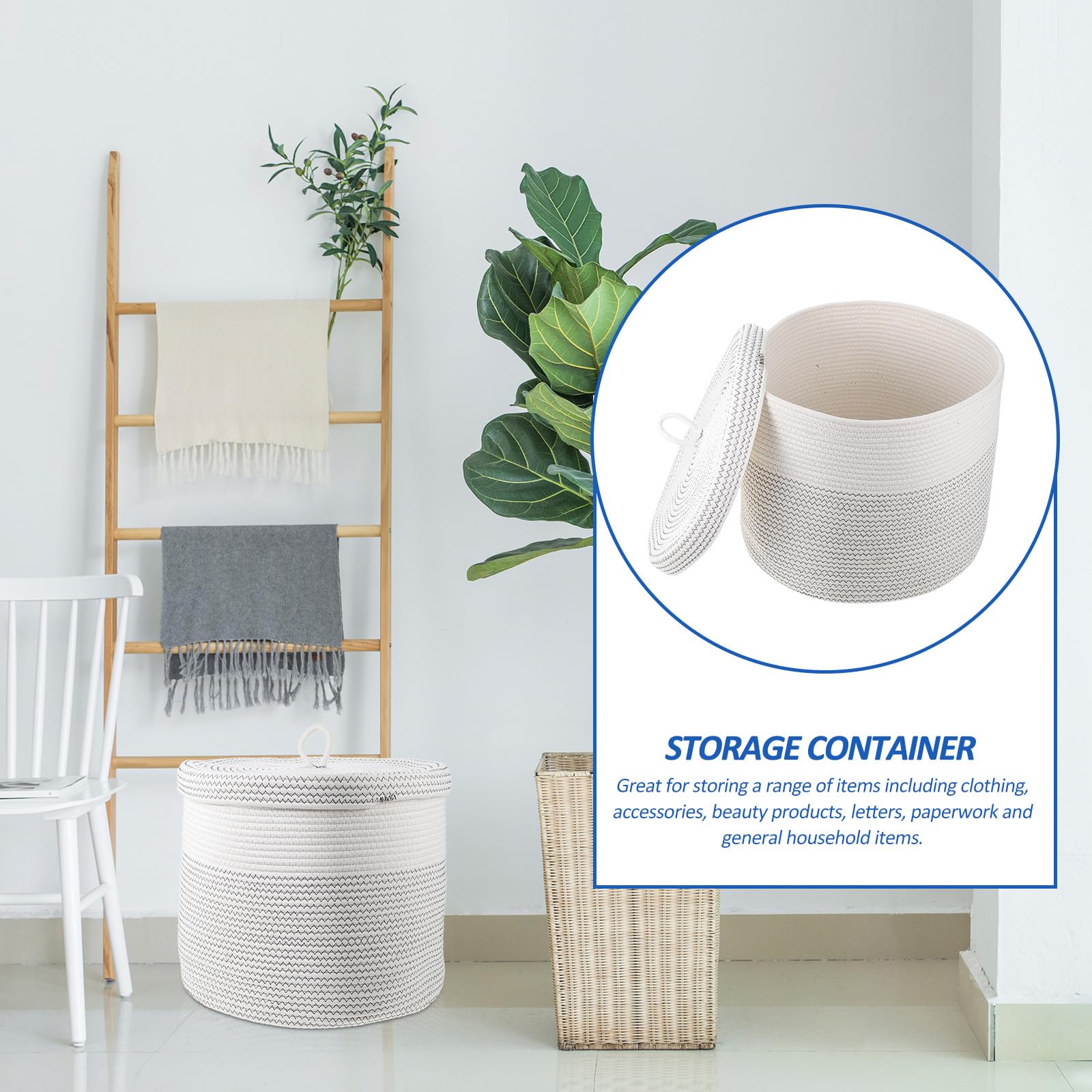 Amosfun Cesta Blanco Multifuncional Almacenamiento de Ropa y Libros