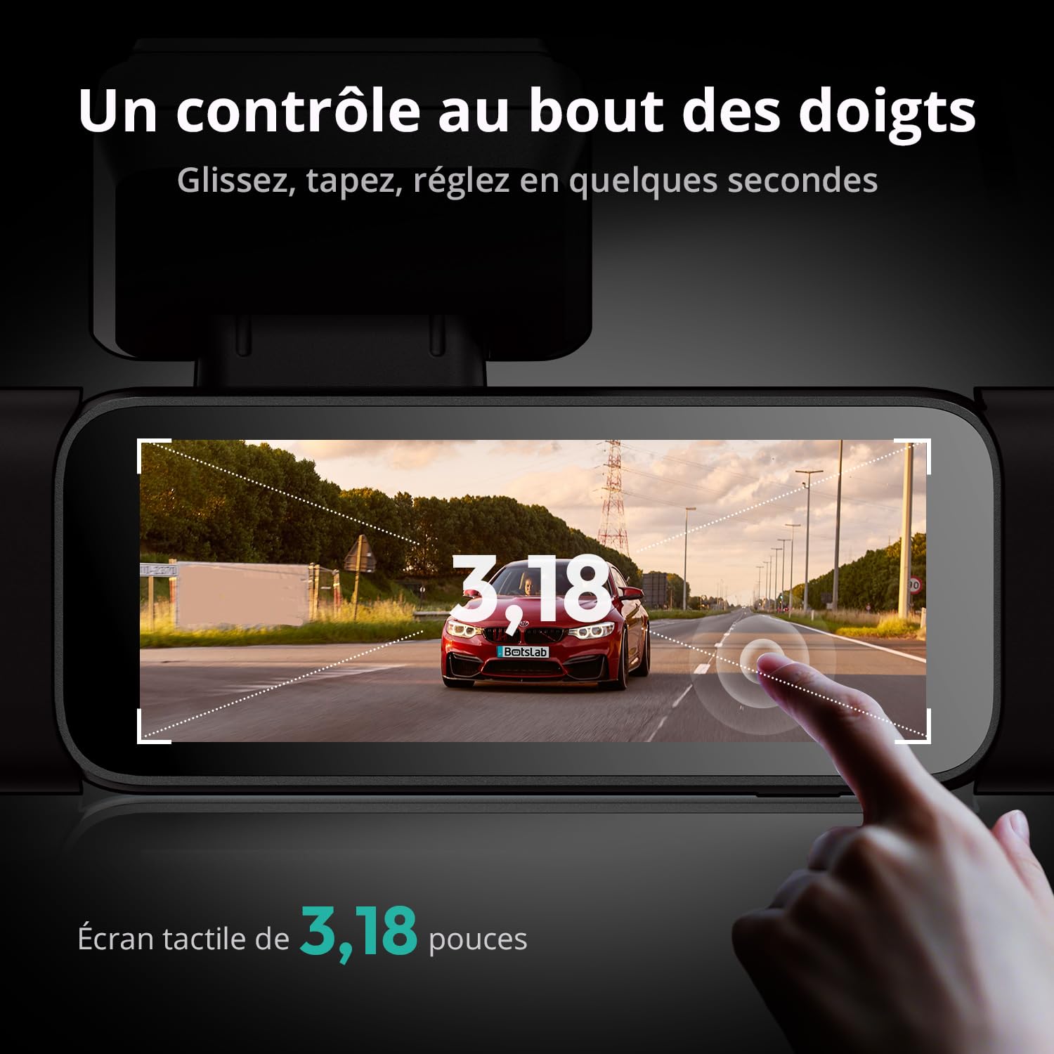 BOTSLAB 4 Canaux Dashcam Voiture,Dashcam 3K/4K Avant et 1080p*3,Caméra Embarquée 560°& 5.8GHz WiFi GPS avec carte SD 128G, Commande Vocale,Vision nocturne, 24H Parking Mode avec Kit de Câblage Incluse