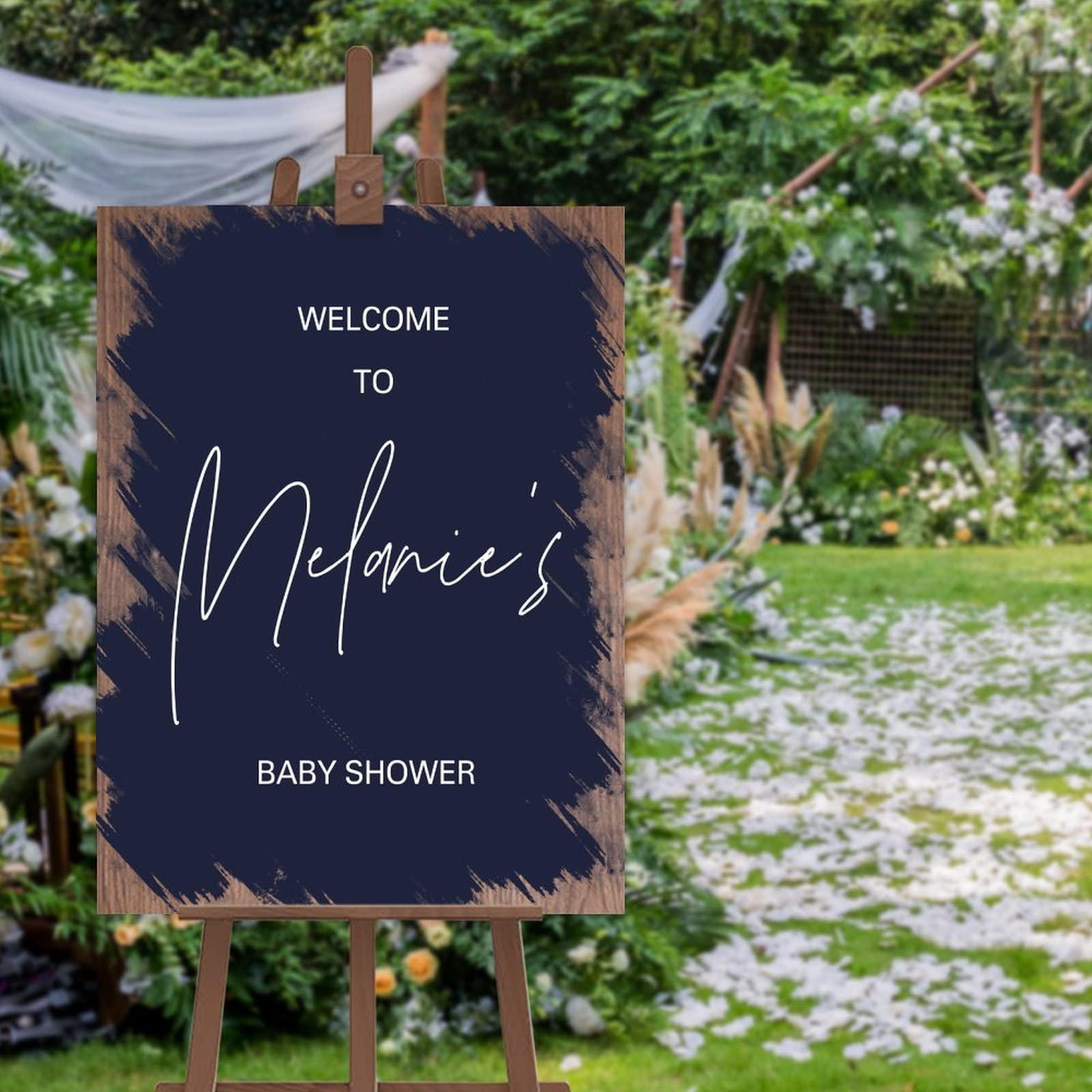 Welcome to Baby Shower ślubny znak powitalny wiszący drewniany znak księga gości alternatywny spersonalizowany znak ślubny na ceremonię ślubną zaręczyny przyjęcie dekoracje 61 x 45 cm