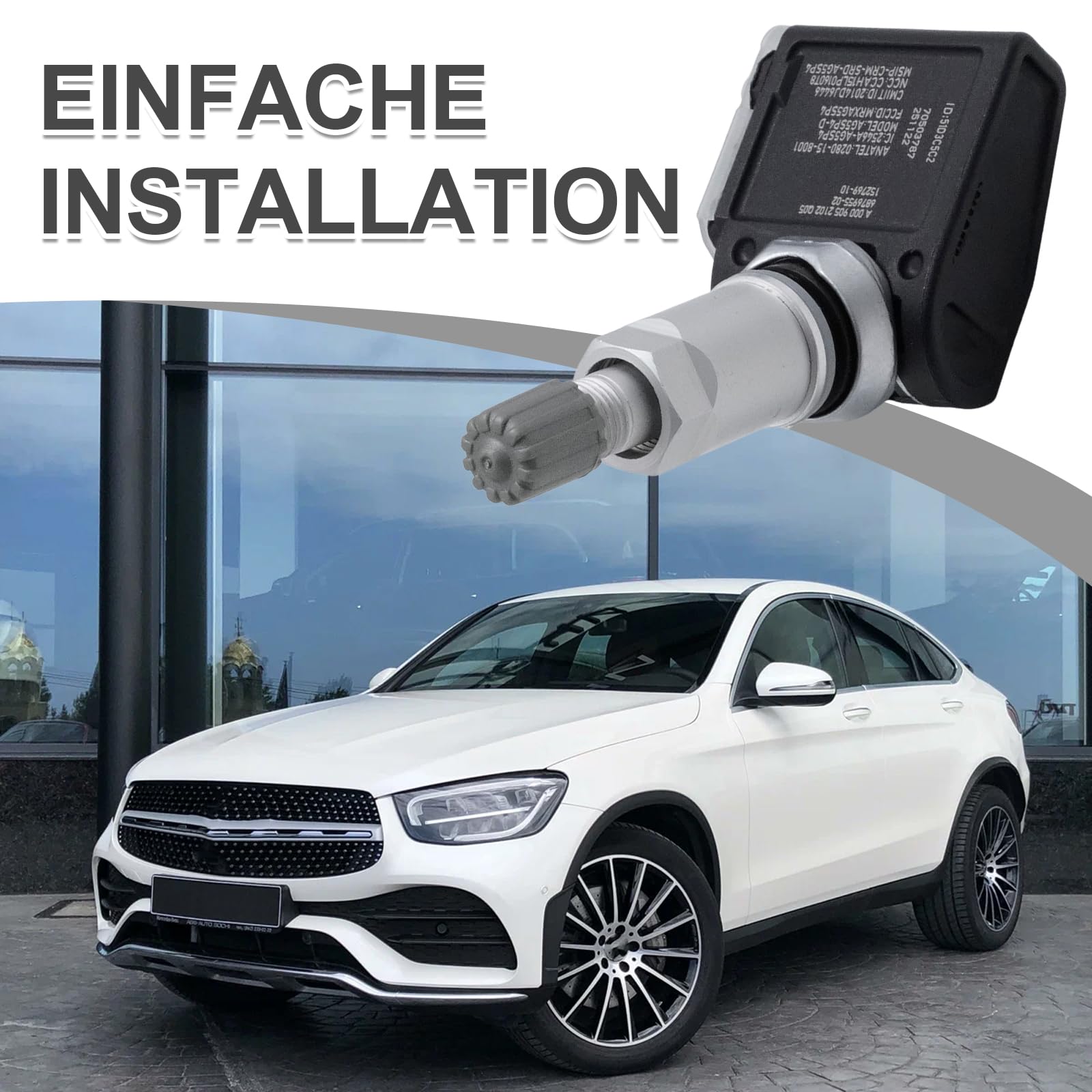 4 Stück A0009052102 Reifendrucksensoren, Ersatz für Mercedes E300GLC AMGW12 TPMS Reifendruckkontrollsystem Reifendruckkontrollsensoren