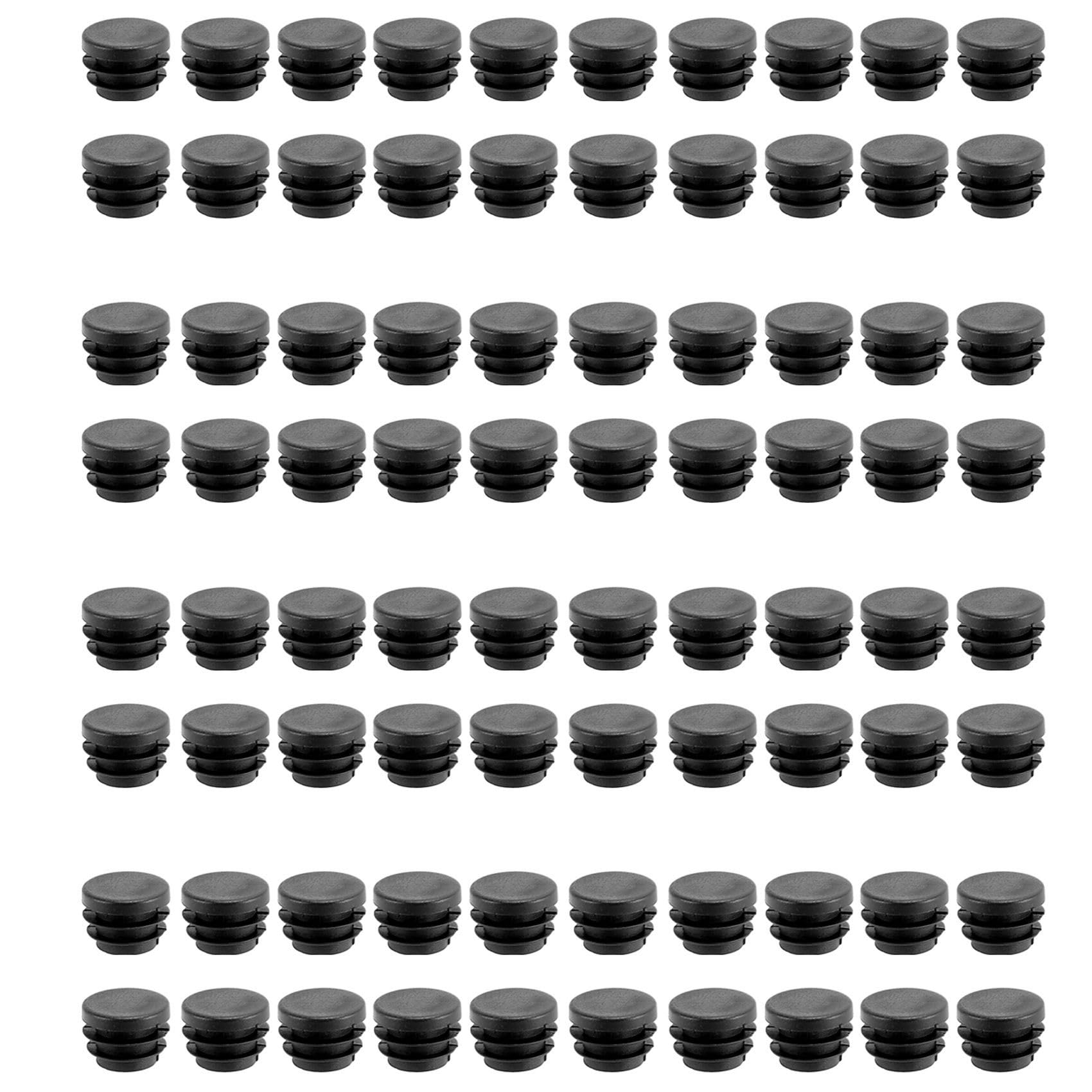 Hndhbfgrt Blanking End Caps Round Tube Insert Cover 19mm Dia 80 Pcs Black