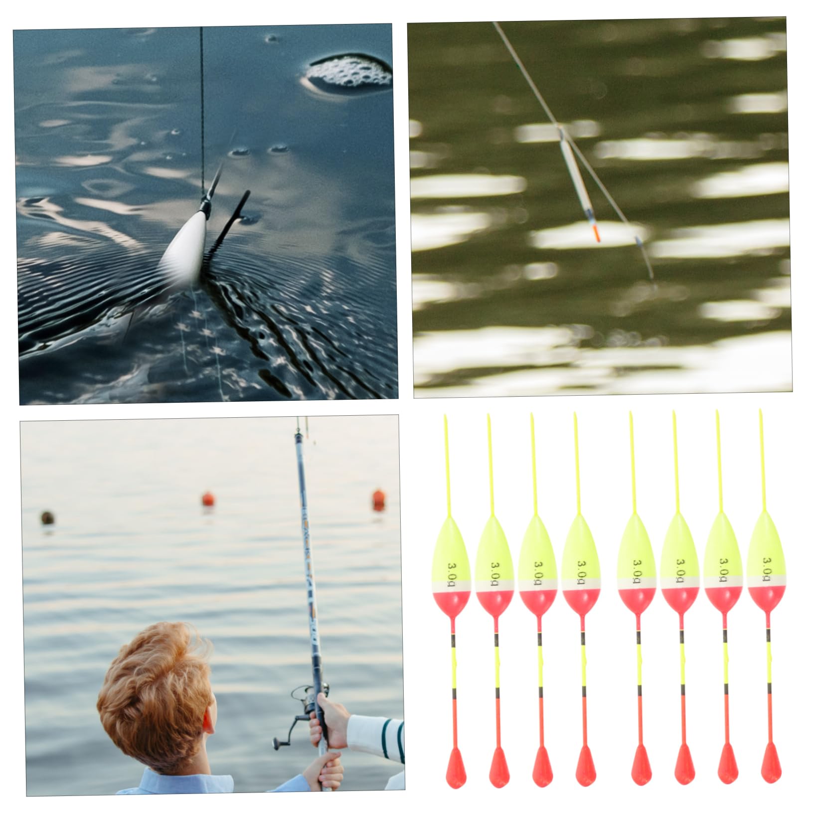 SUPVOX Pôle Kit De Leurre De Pêche pour La Pêche Canne À Pêche Flottante Trousse Flotteur De Pêche Flotteurs De Canne À Pêche Engrenage Acier Inoxydable Yellow