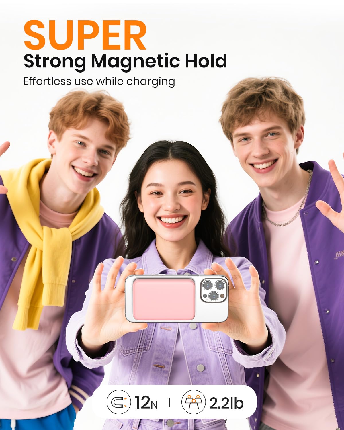 A ADDTOP Magnetic Power Bank 10 000 mAh - 20 W szybka ładowarka do iPhone'a, ładowarka magnetyczna, ultracienka, bezprzewodowa ładowarka z wejściem i wyjściem USB-C, wyświetlacz LED, zestaw