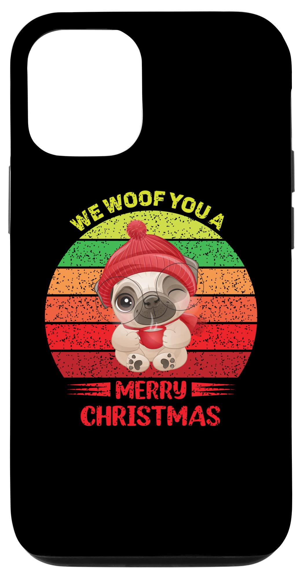 iPhone 12/12 Pro We Wooof You A Merry Happy Christmas Xmas Dog Retro Vintage Case