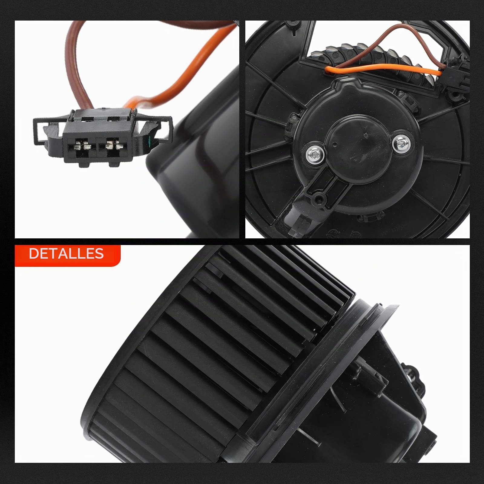 Frankberg Ventilador de calefacción motor del ventilador | Compatible con: Altea XL 5P5 5P8, O.c.t.a.v.i.a III 5E3 NL3 NR3, CC 358, Golf Plus 521 5M1, O.c.t.a.v.i.a II 1Z3