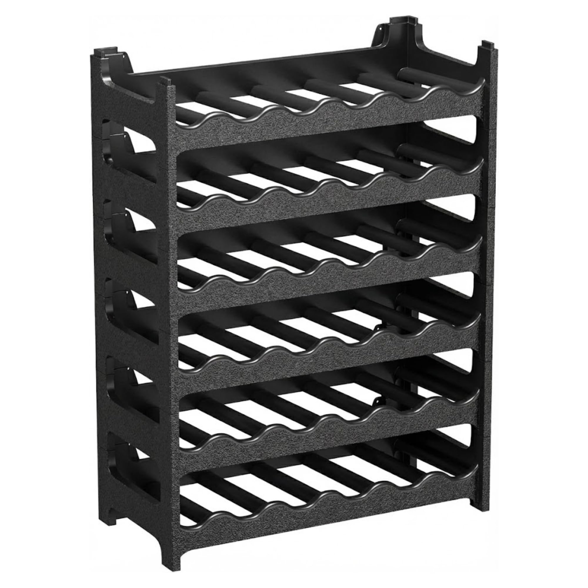 CookandSupply Cave à Vin Plastique Effet Cuir Martelé, Noir, 36 Bouteilles